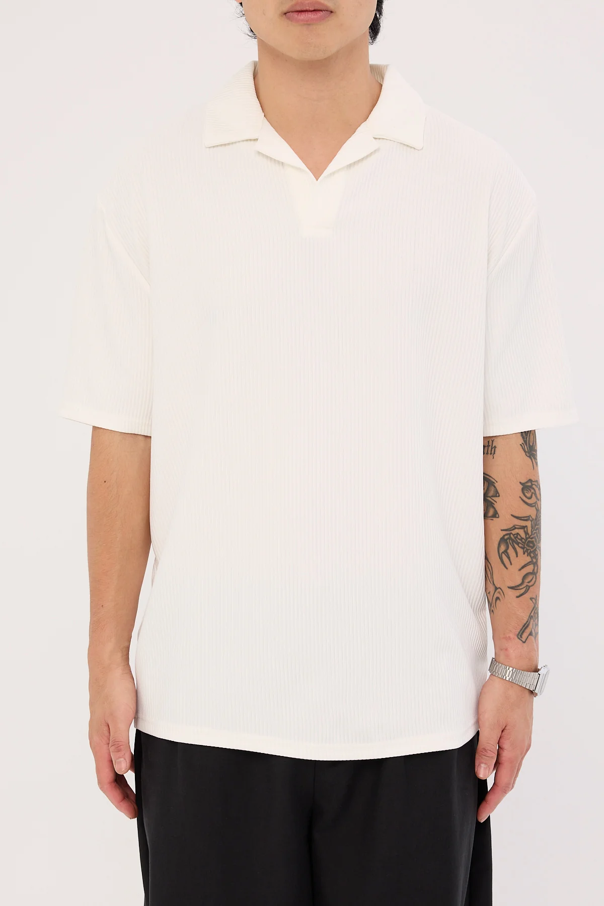 Austin Pleated Polo White 6 Austin Pleated Polo White