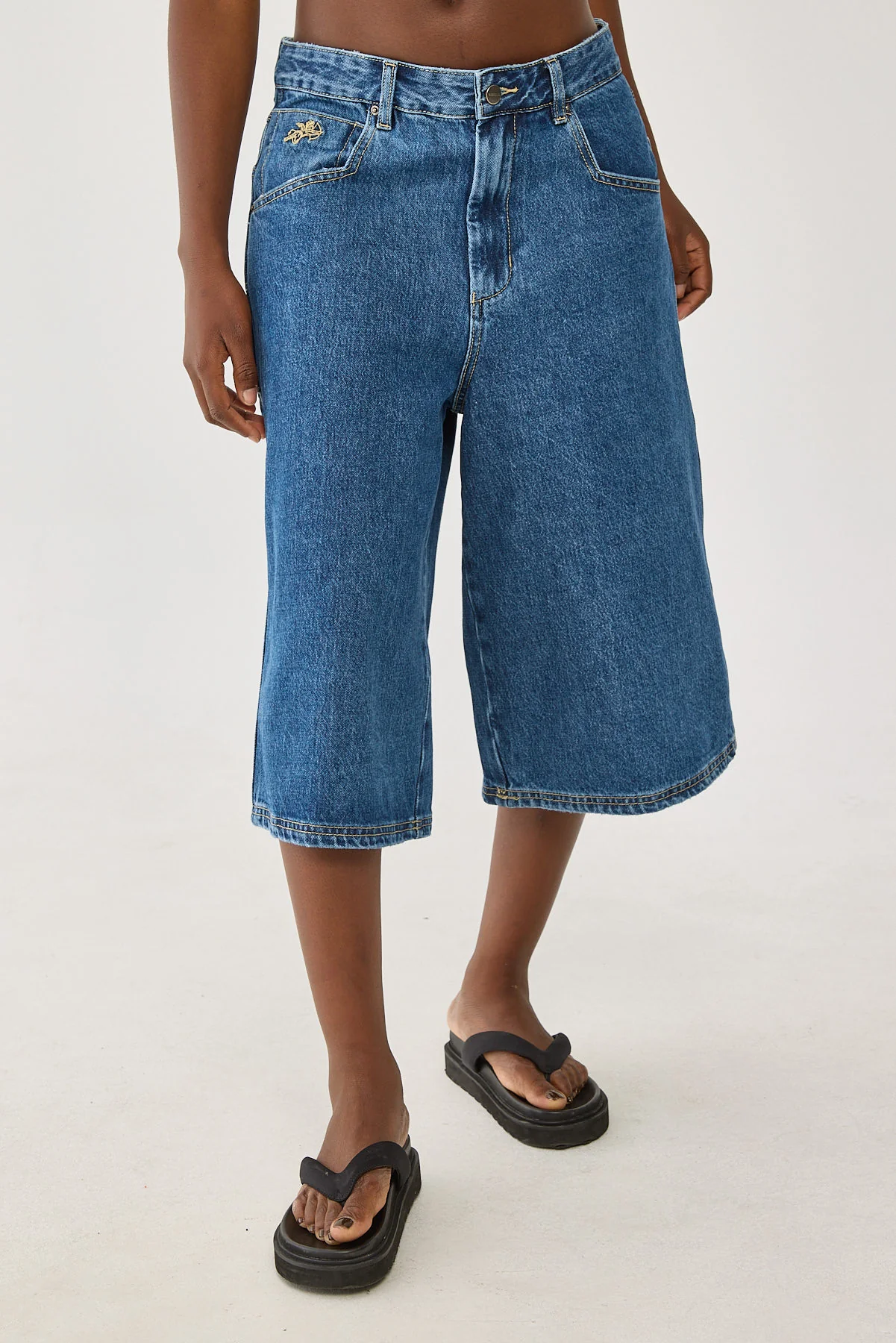 Long Boy Short Worn Rinsed Blue 3 Long Boy Short Worn Rinsed Blue