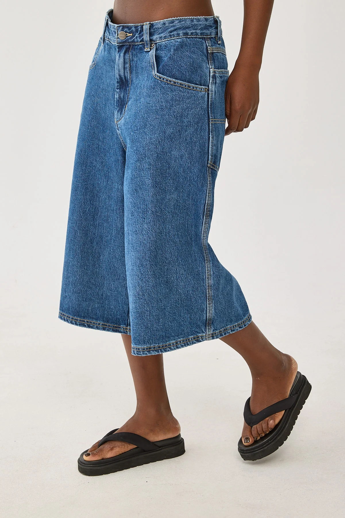 Long Boy Short Worn Rinsed Blue 4 Long Boy Short Worn Rinsed Blue