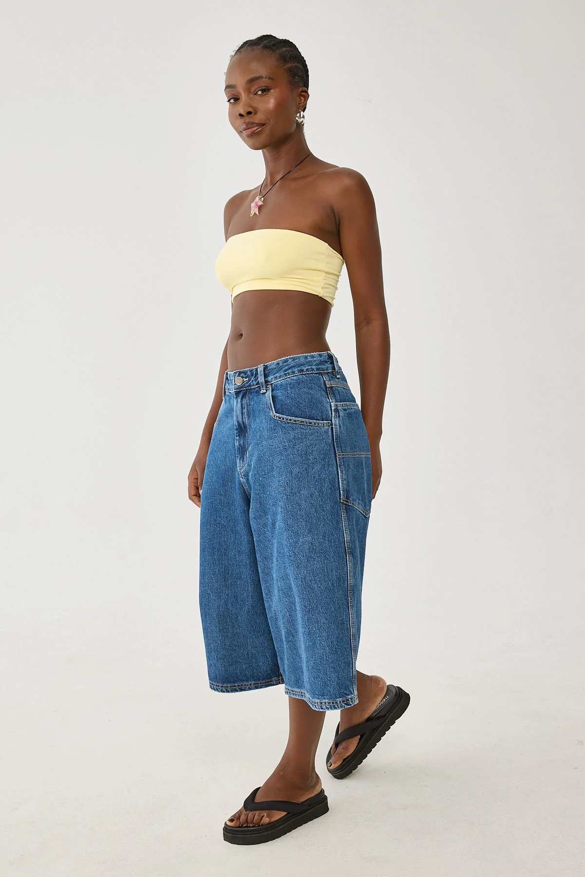 Long Boy Short Worn Rinsed Blue 5 Long Boy Short Worn Rinsed Blue