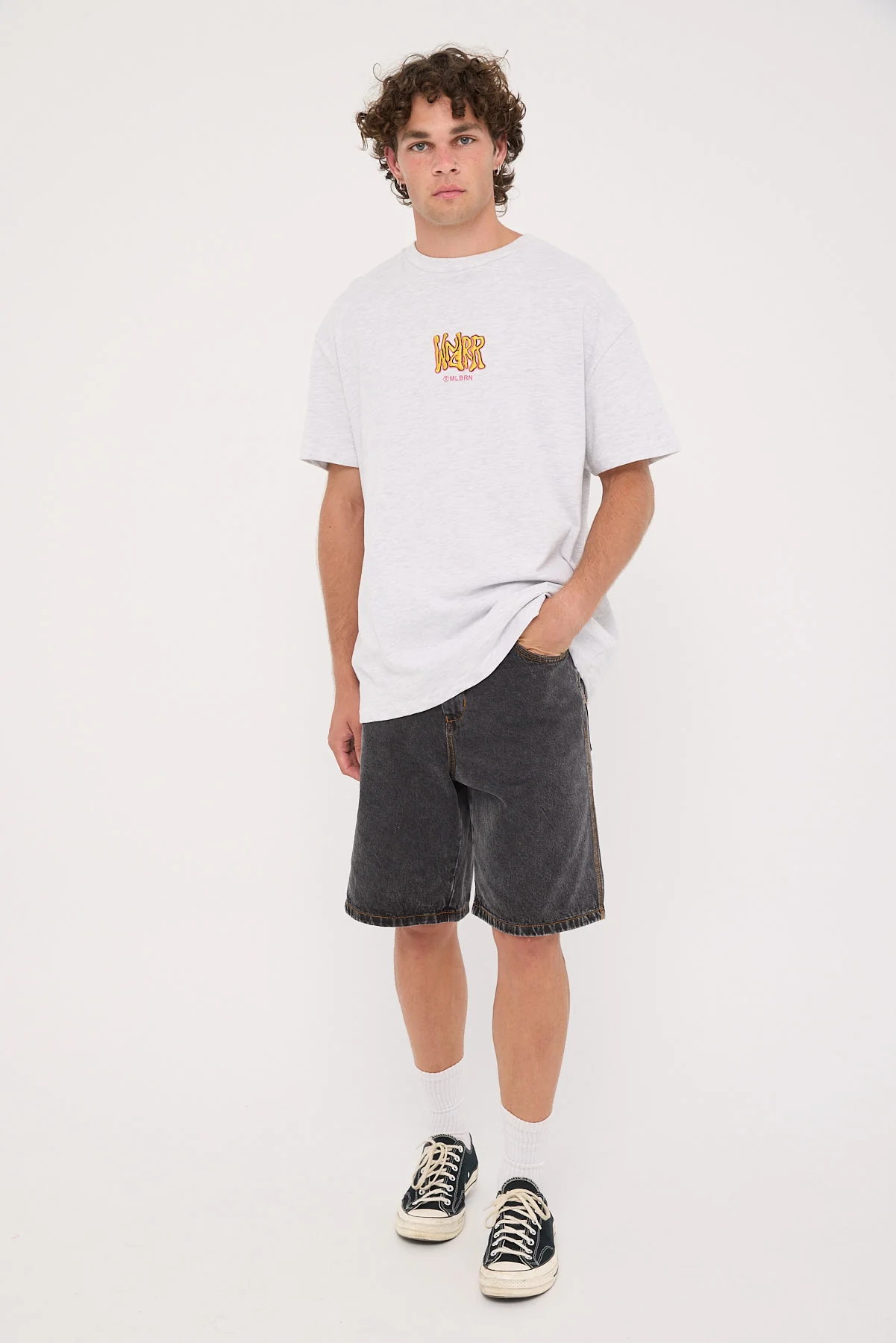 Toast Box Fit Tee White Marle
