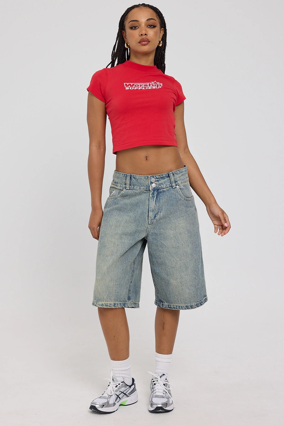 00s Baggy Short Garbage Grime Blue 1 00s Baggy Short Garbage Grime Blue