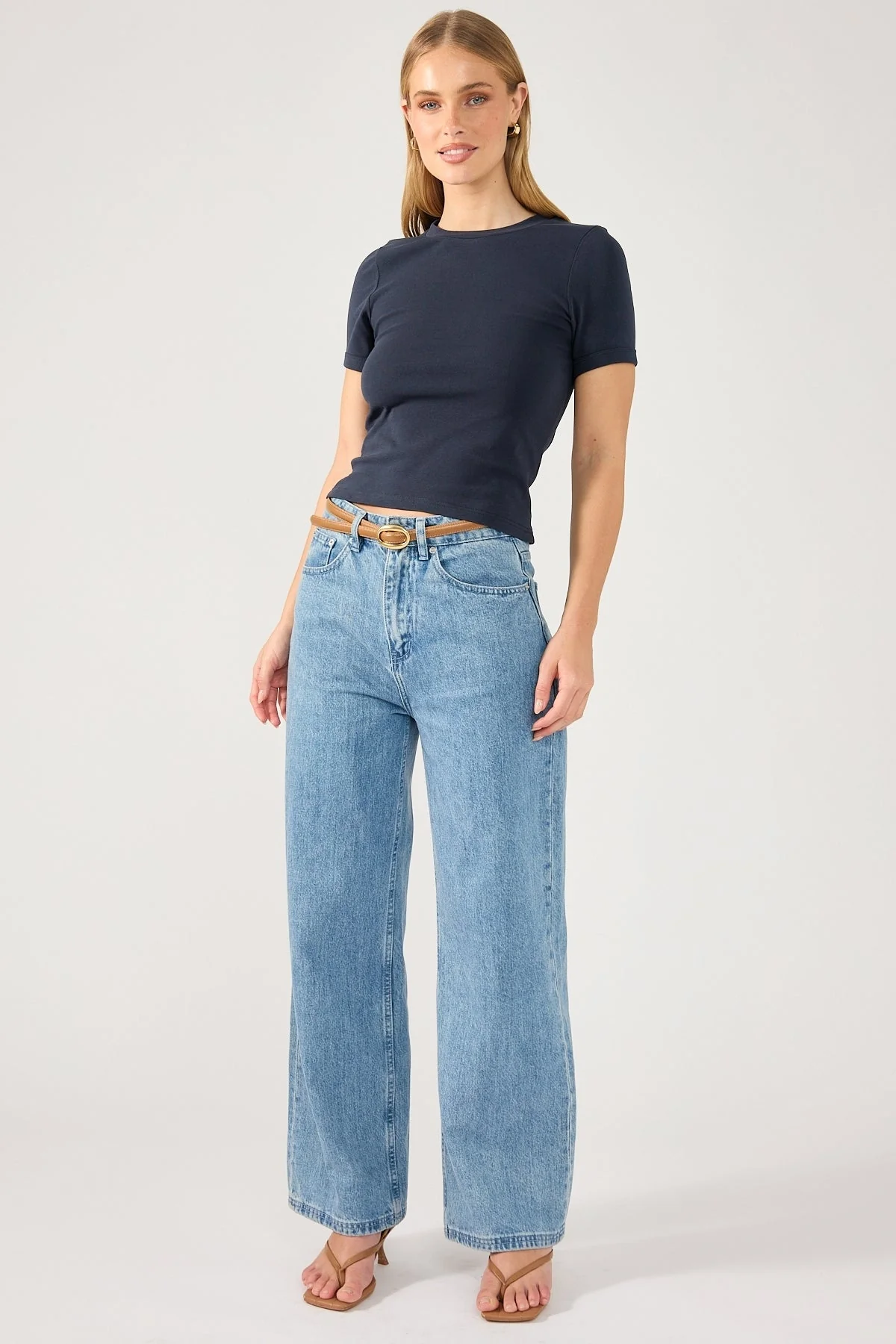 Bind Cap Sleeve Tee Navy 2 Bind Cap Sleeve Tee Navy