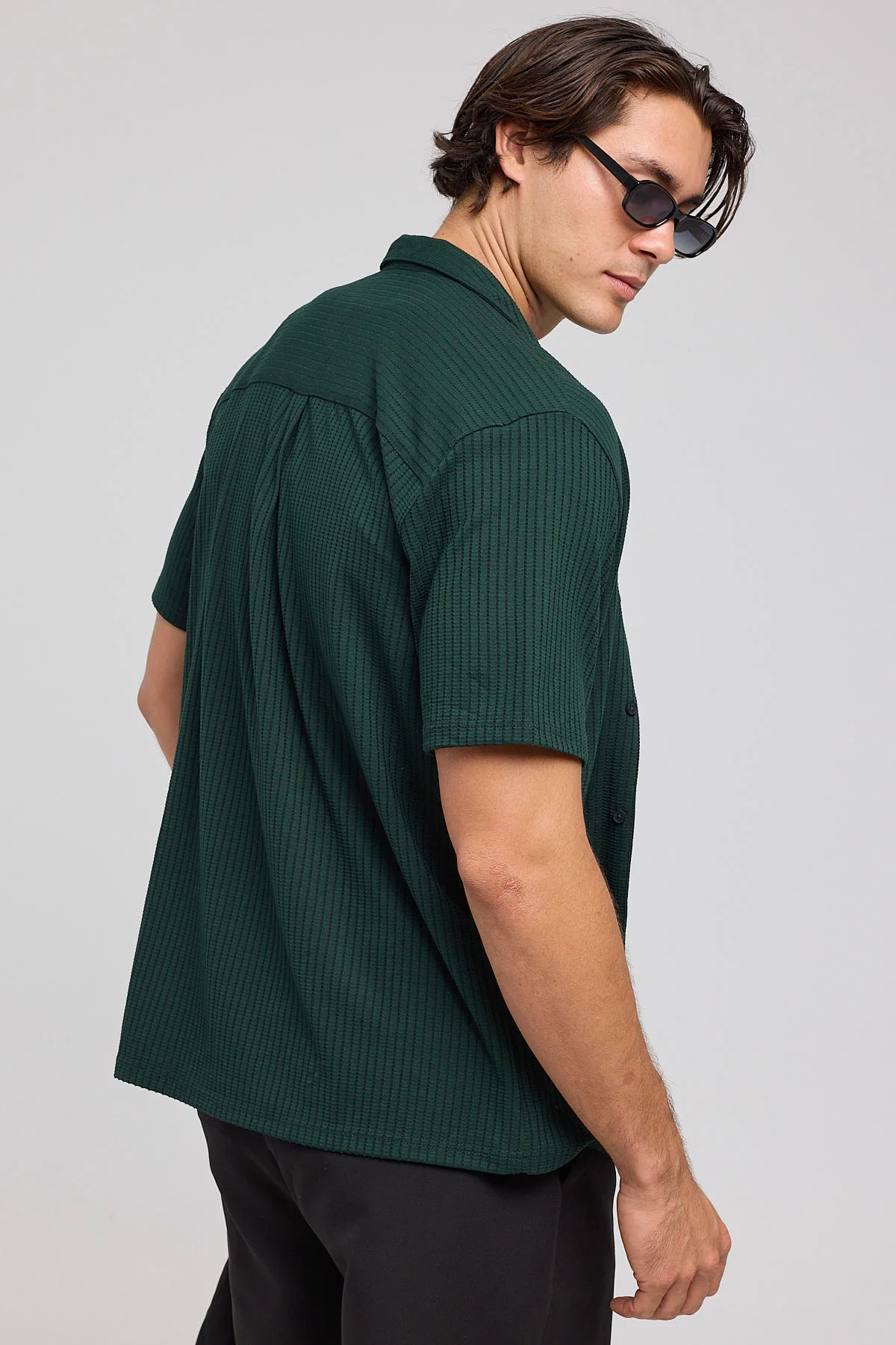 Studio Recycled Resort Shirt Dark Green 4 Studio Recycled Resort Shirt Dark Green