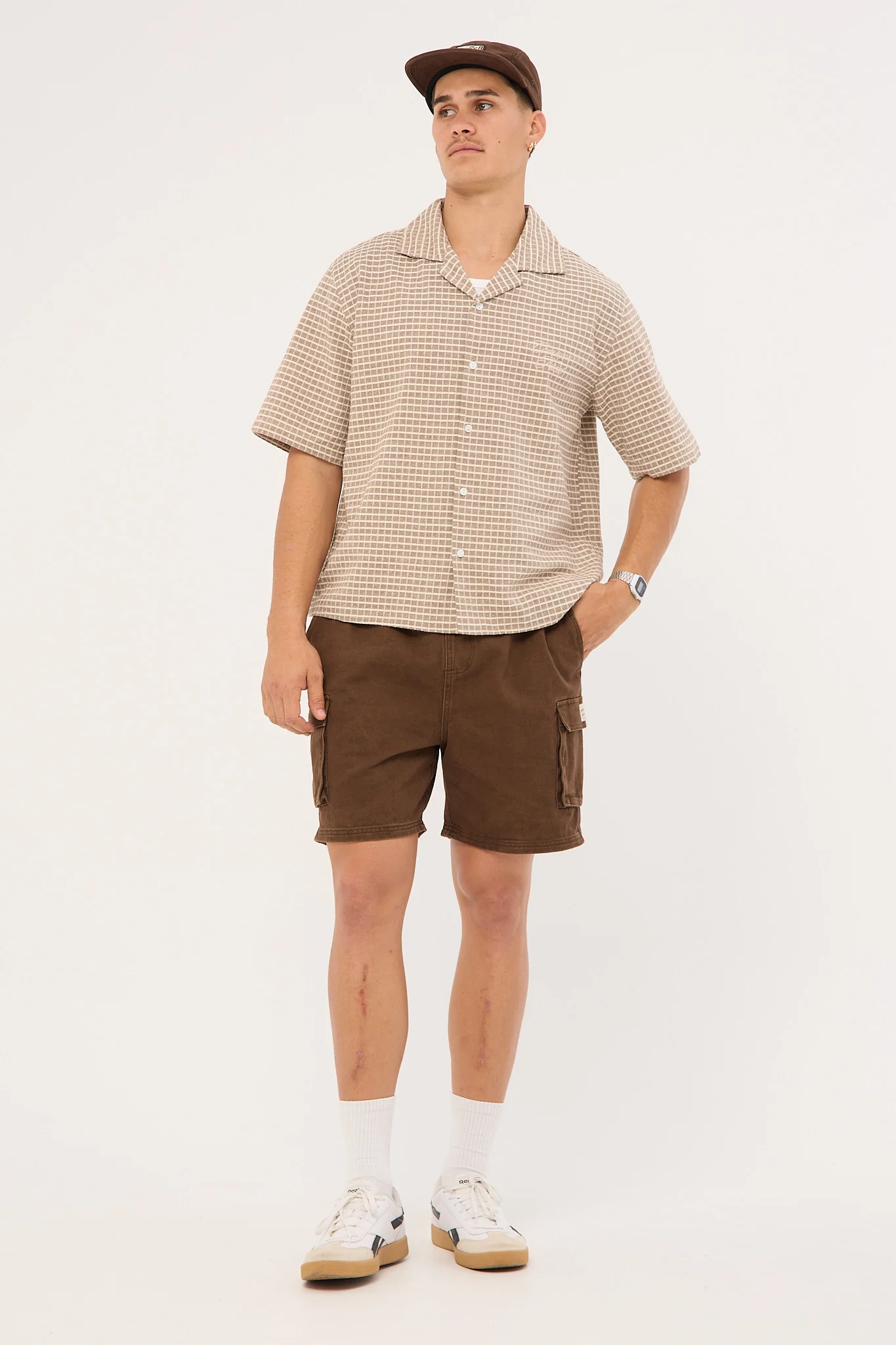 Relaxed Cargo Short Washed Brown 1 Relaxed Cargo Short Washed Brown