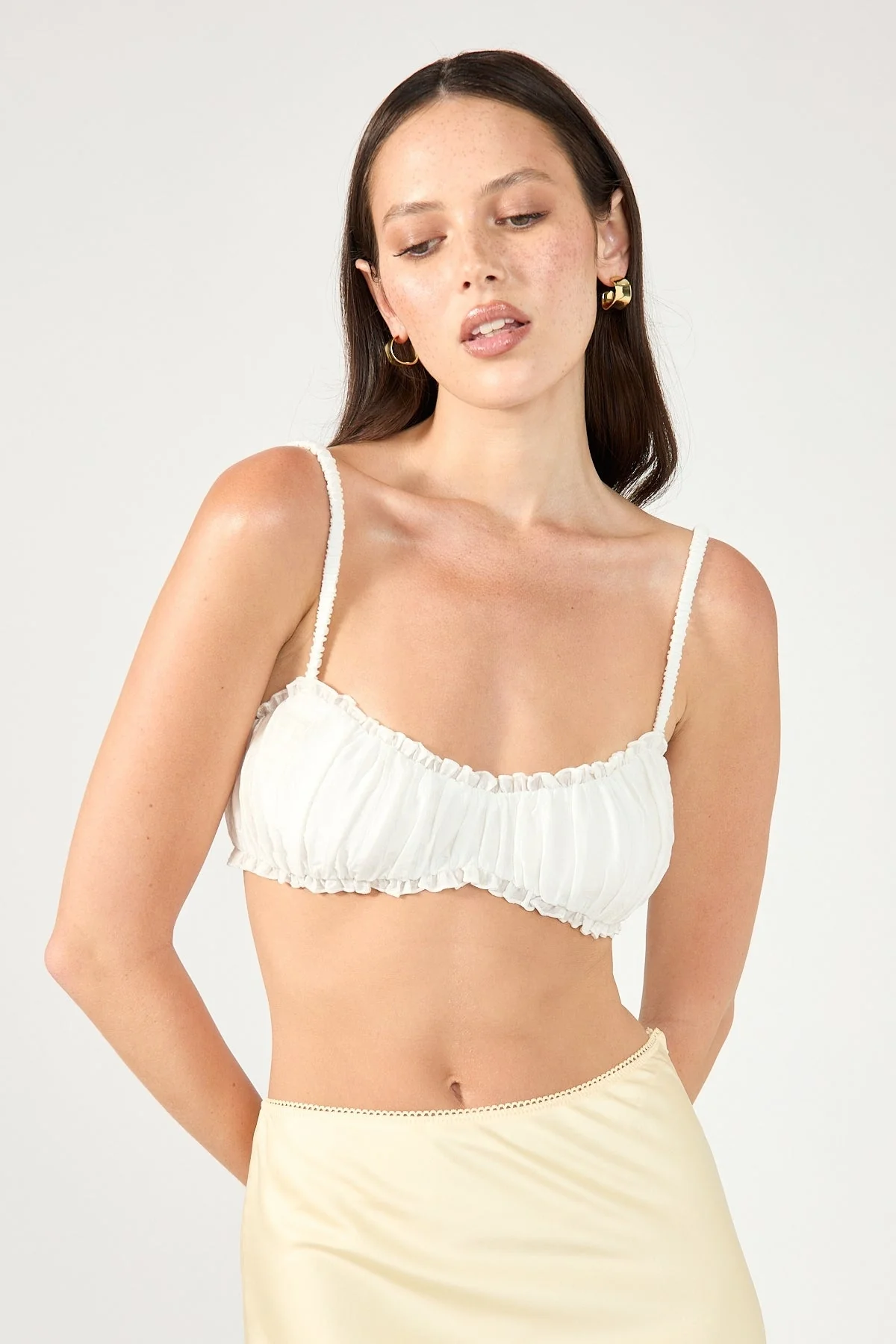 Calliope Gathered Bralette White