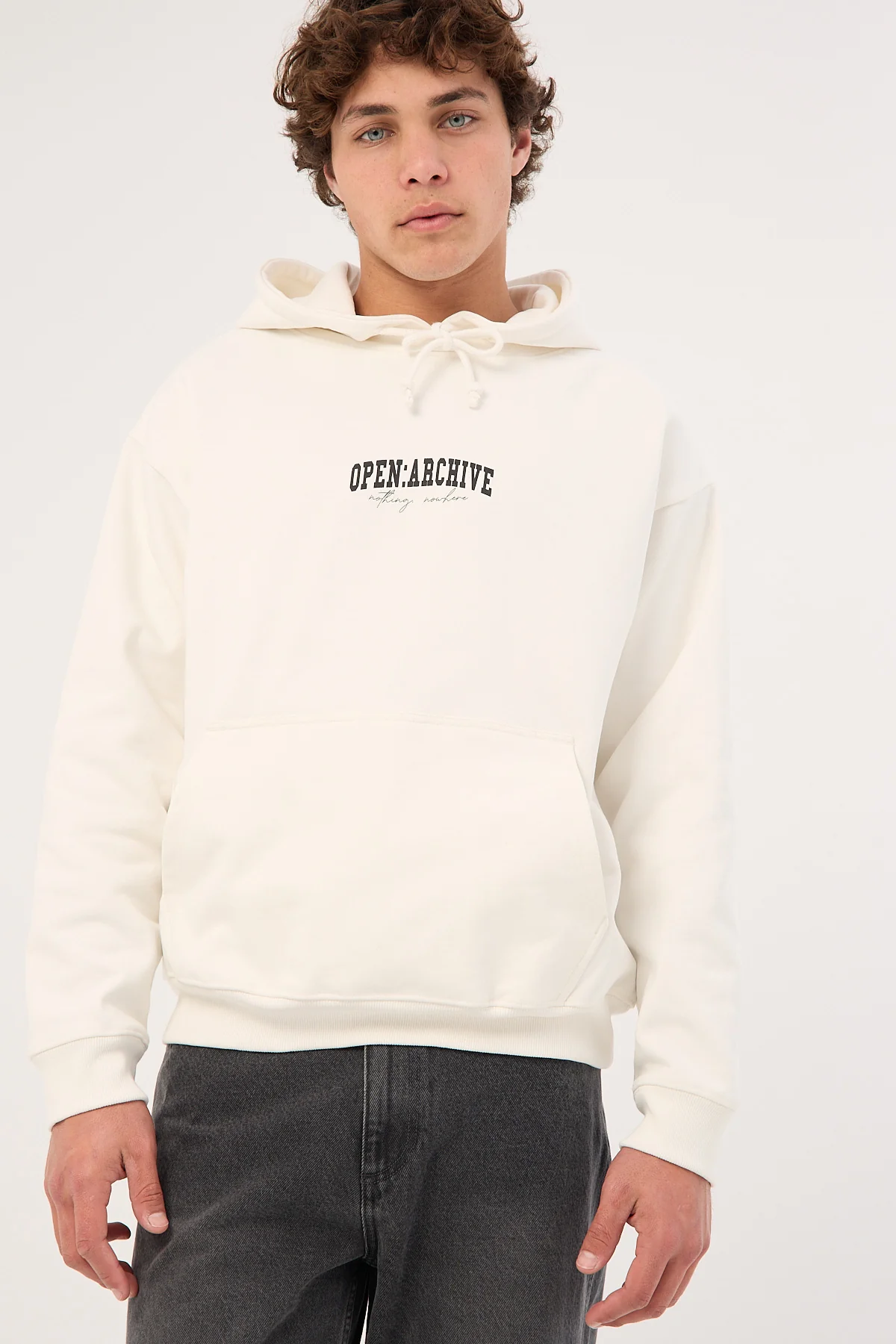 College Boxy Hoodie Off White