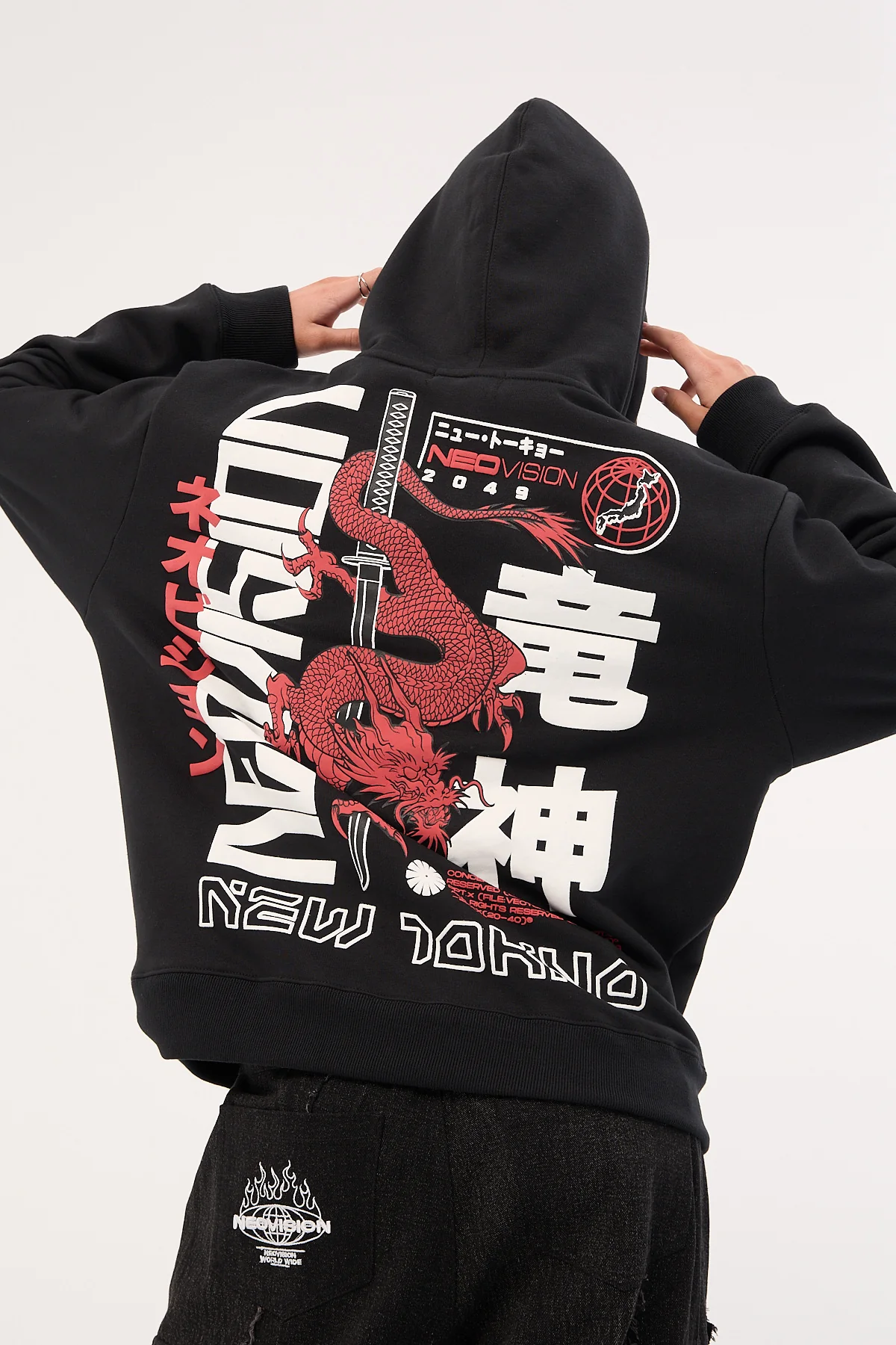 Riyu Relaxed Hoodie Black