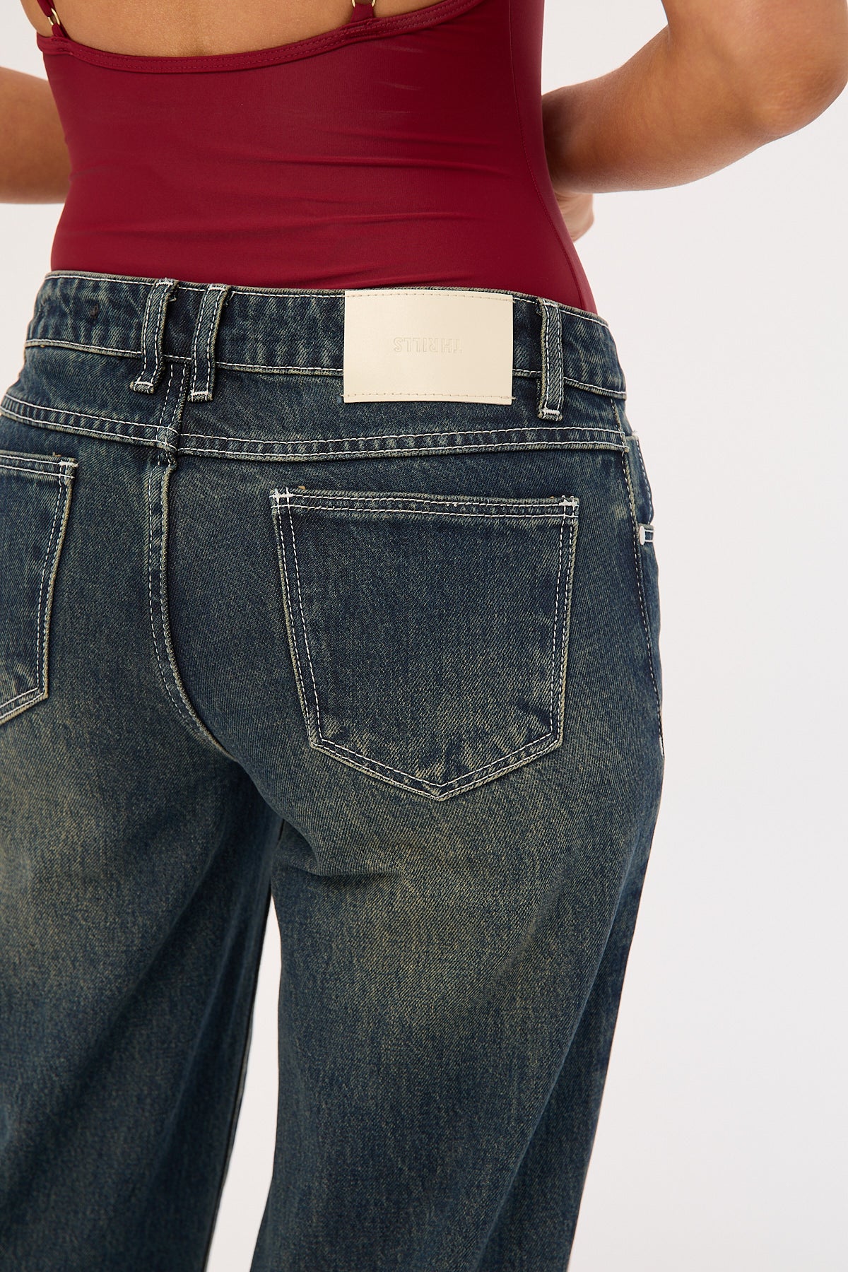 Rowie Low Rise Wide Jean Dirty Ink Blue 10 Rowie Low Rise Wide Jean Dirty Ink Blue