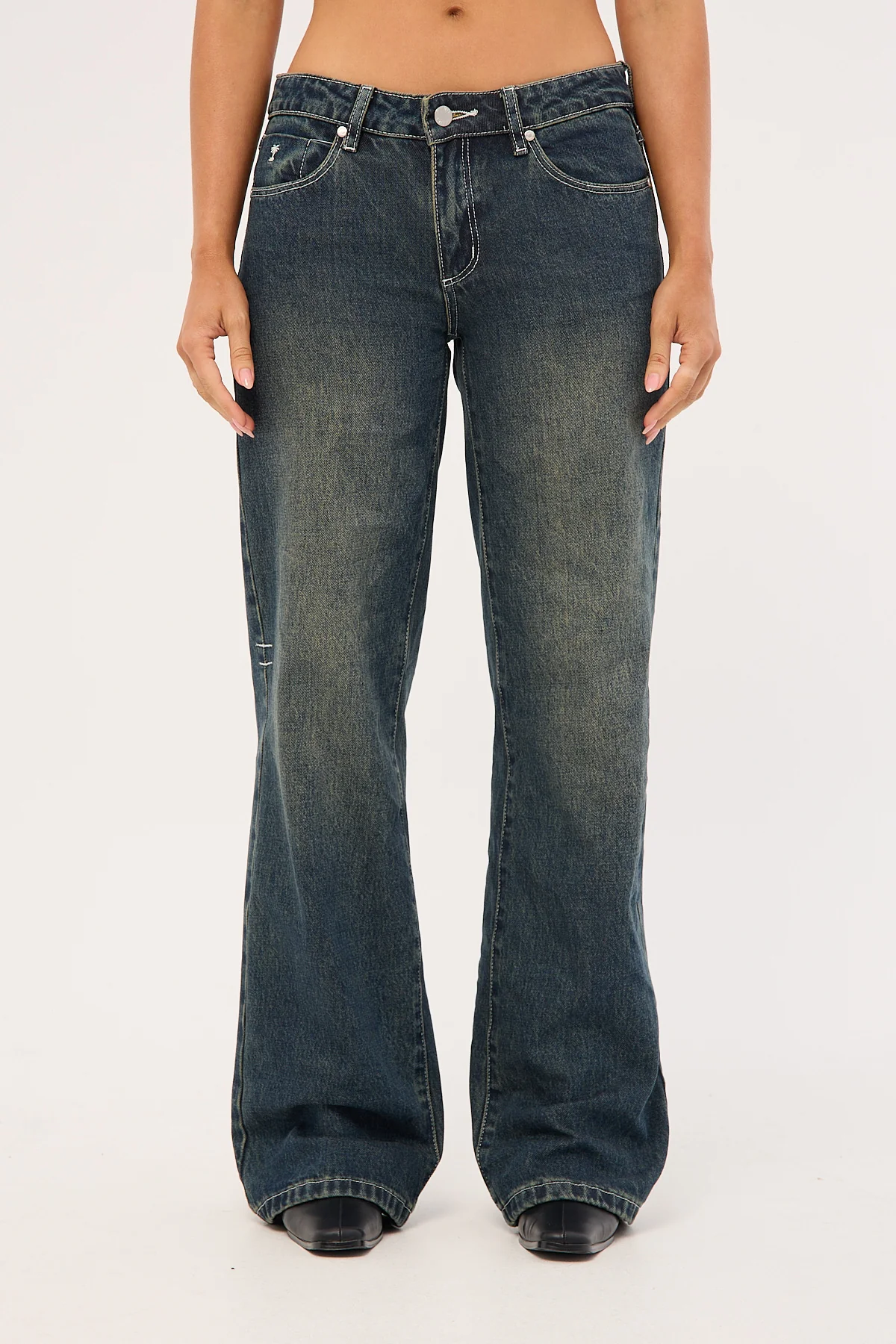 Rowie Low Rise Wide Jean Dirty Ink Blue 11 Rowie Low Rise Wide Jean Dirty Ink Blue