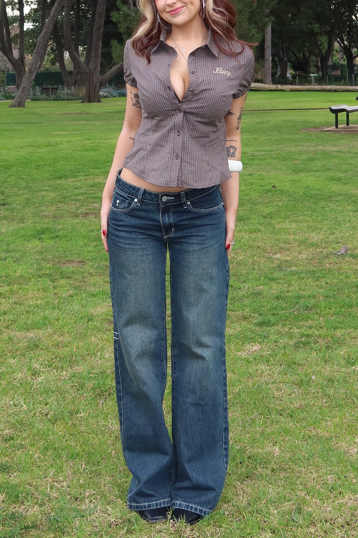 Rowie Low Rise Wide Jean Dirty Ink Blue 4 Rowie Low Rise Wide Jean Dirty Ink Blue