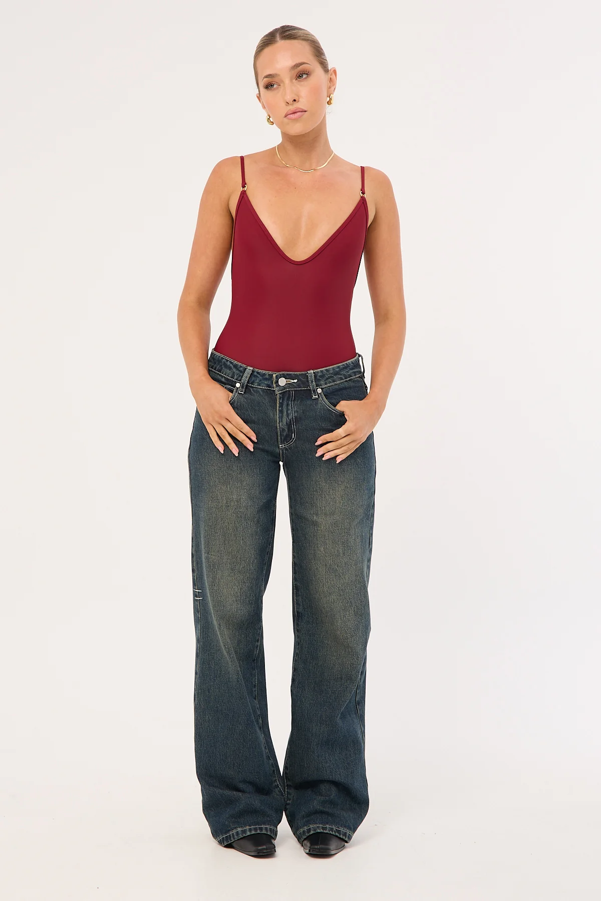 Rowie Low Rise Wide Jean Dirty Ink Blue 5 Rowie Low Rise Wide Jean Dirty Ink Blue