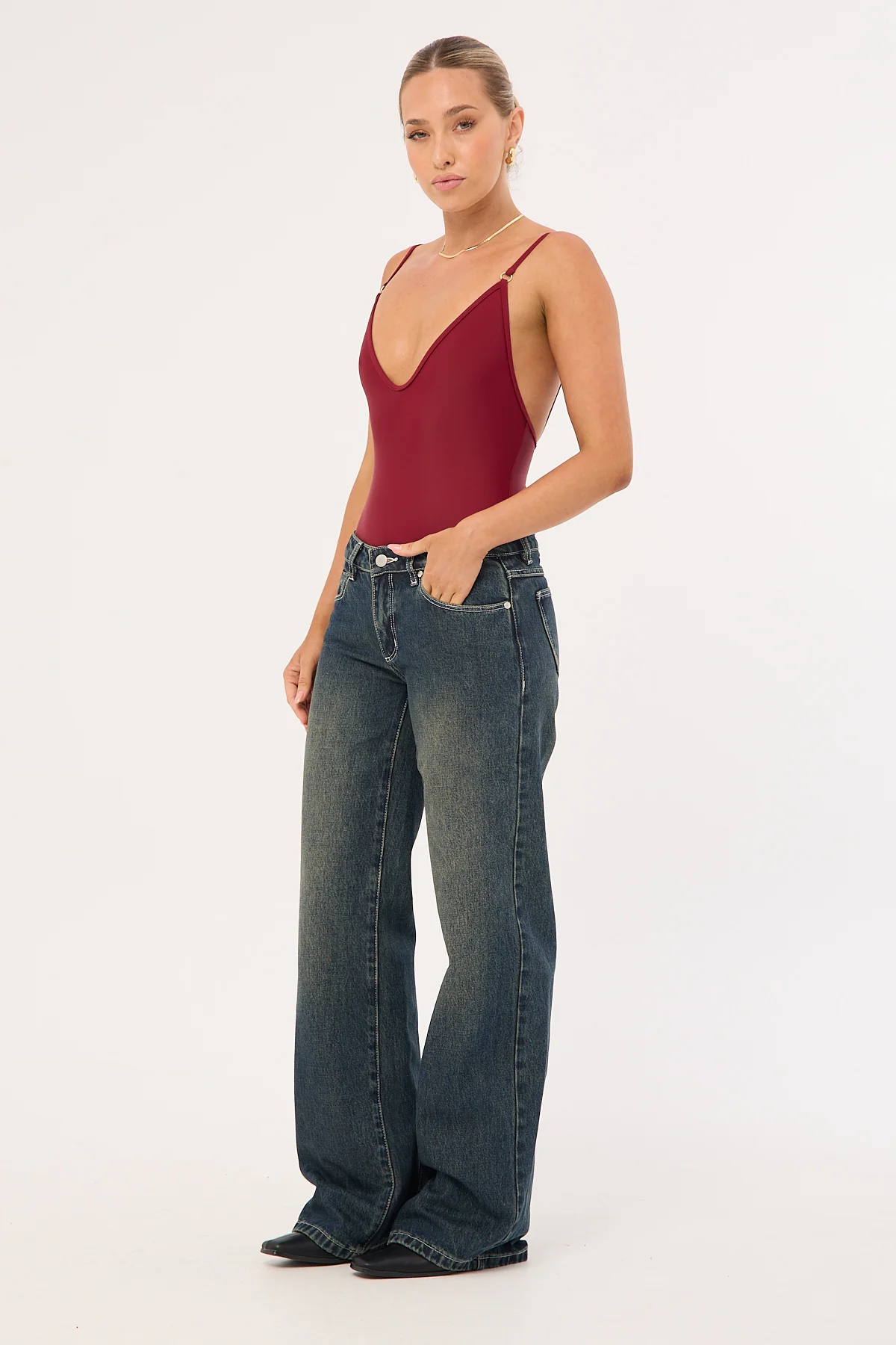 Rowie Low Rise Wide Jean Dirty Ink Blue 7 Rowie Low Rise Wide Jean Dirty Ink Blue