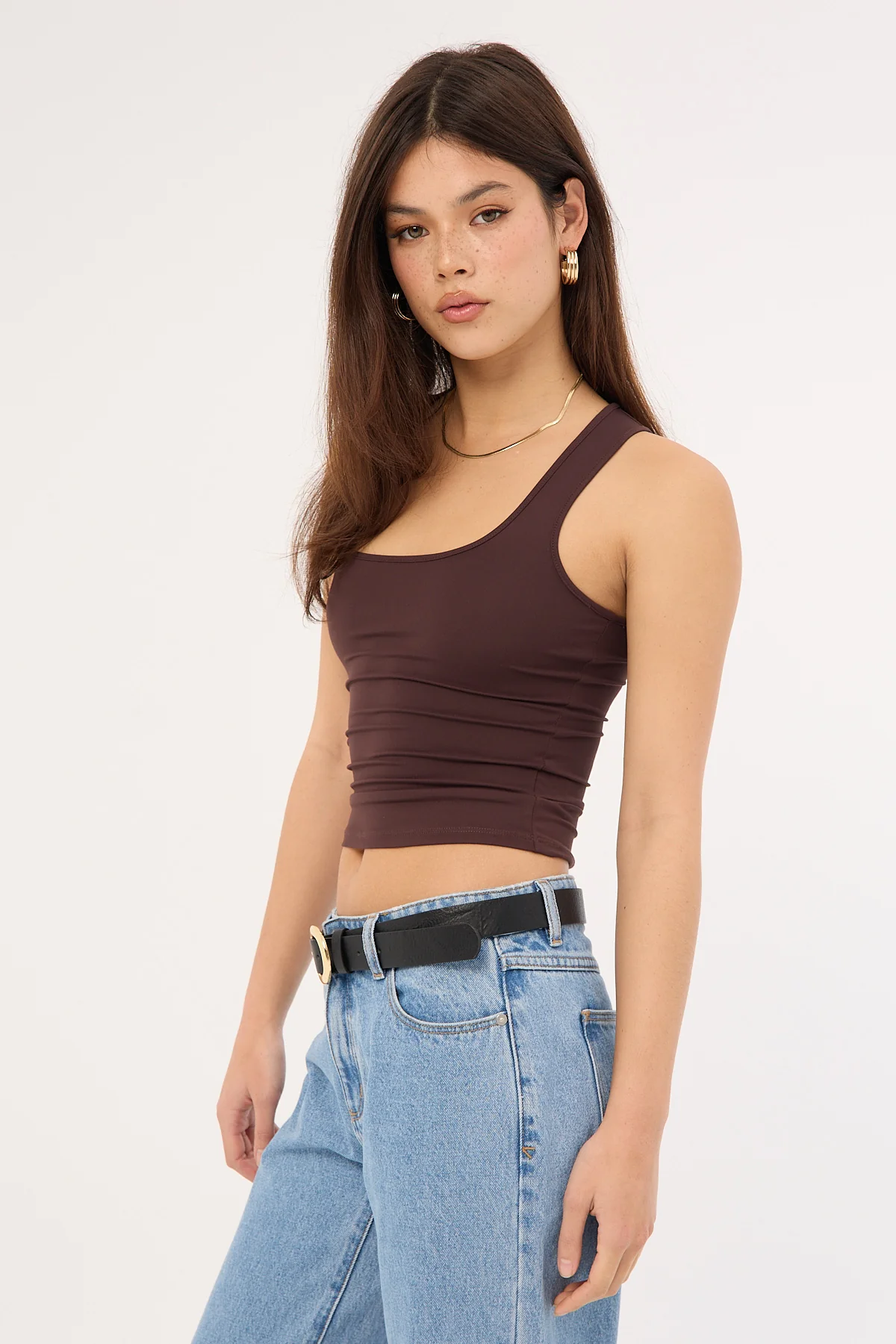 Racer Back Singlet Brown