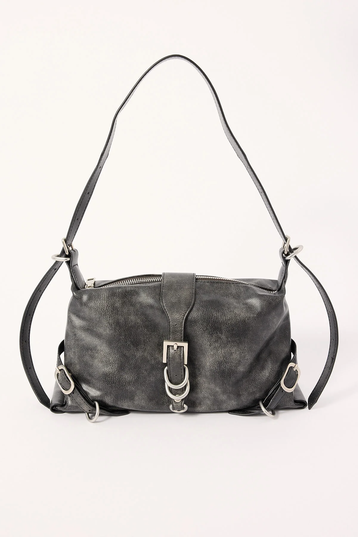 Nebulous Buckle Slouch Bag Washed Black