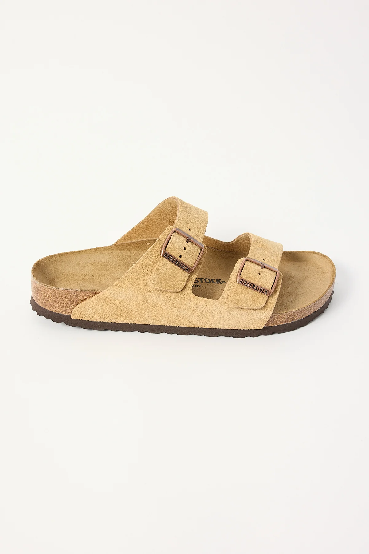 Arizona Suede Leather Narrow Latte Cream