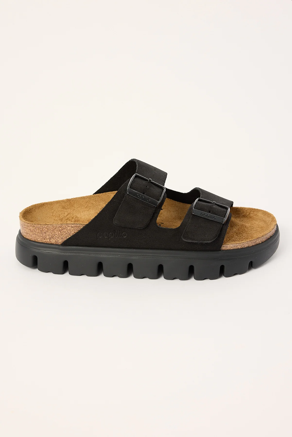 Arizona Chunky Suede Leather Narrow Black