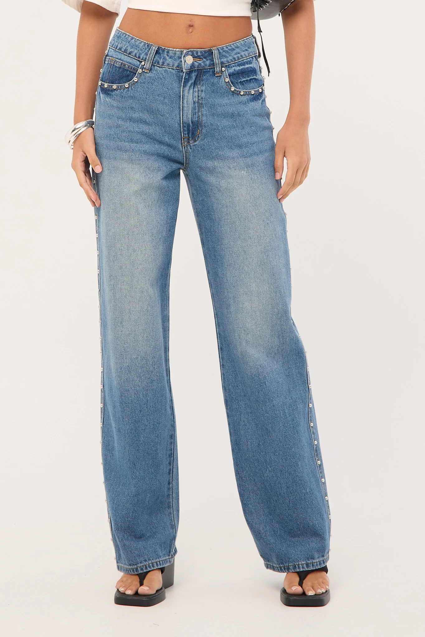 Top Model Studded Jean Mid Wash 2 Top Model Studded Jean Mid Wash