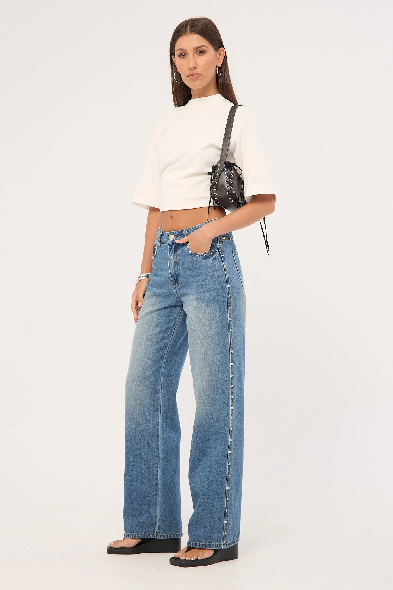 Top Model Studded Jean Mid Wash 3 Top Model Studded Jean Mid Wash