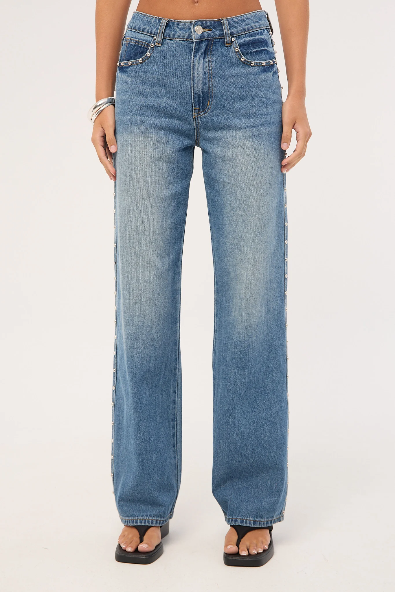 Top Model Studded Jean Mid Wash 8 Top Model Studded Jean Mid Wash