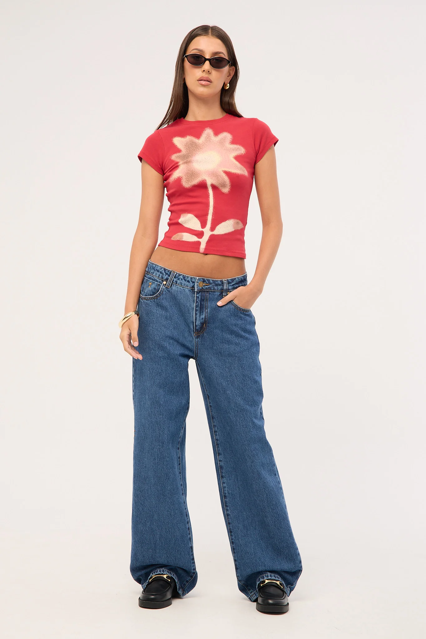 Parker Mid Rise Baggy Jean Vinatge Rinse Blue