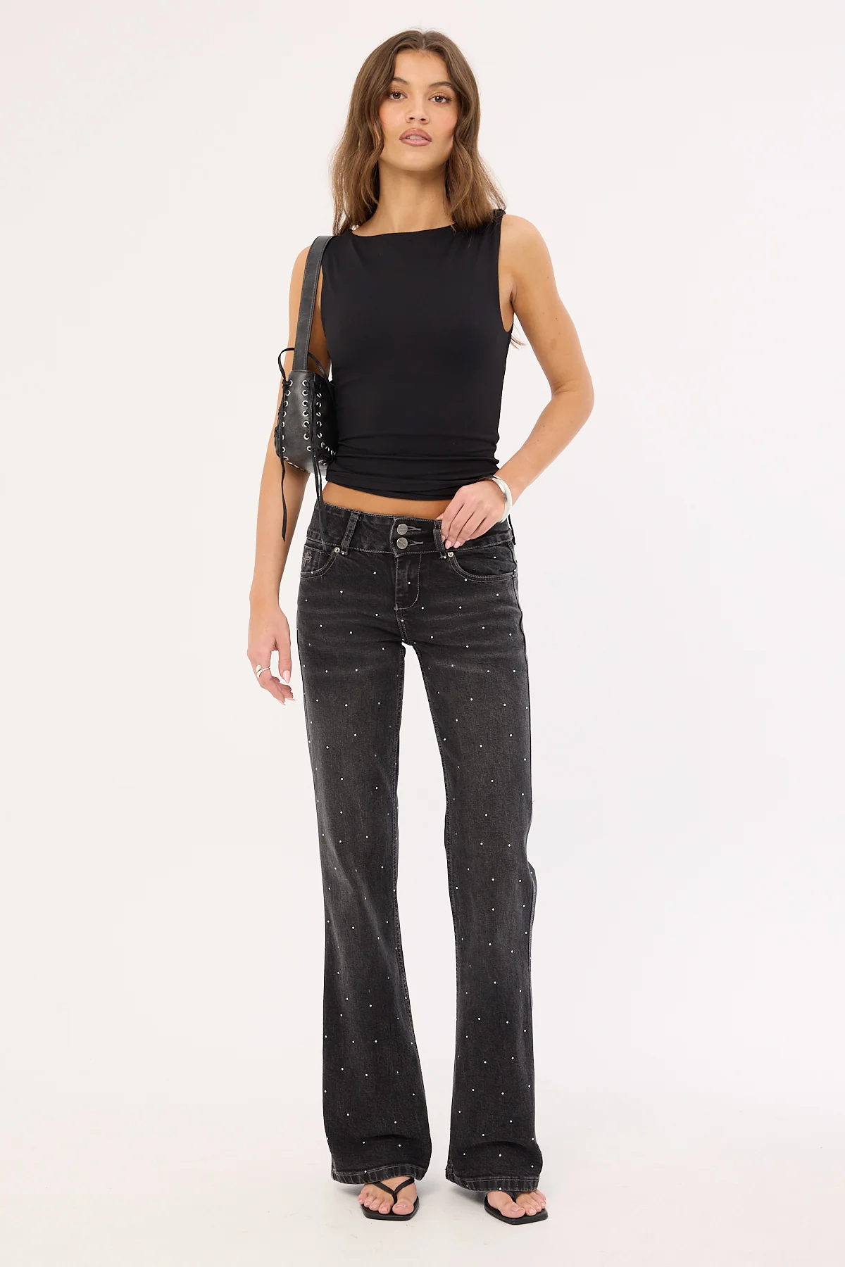 Shatter Bootcut Low Rider Black Rinse