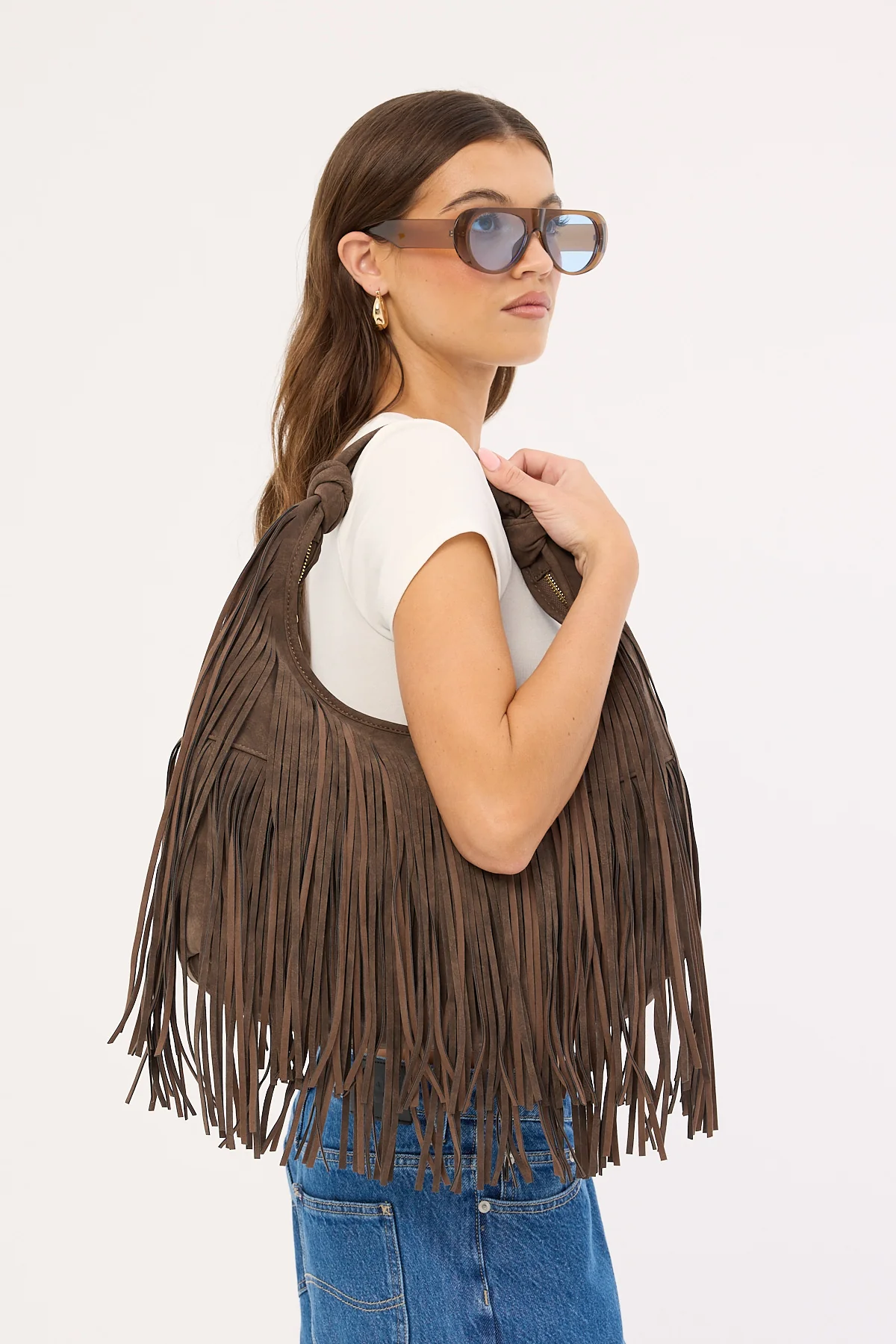 Moss Brown Suede PU/Gold
