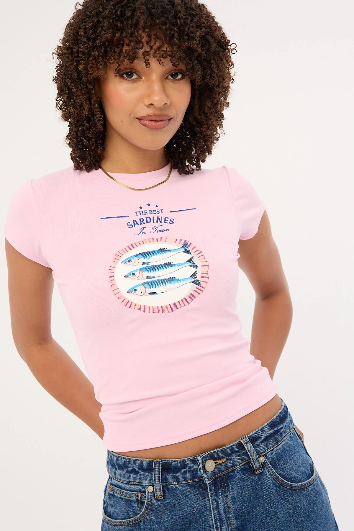 Sardinas Baby Tee Pink