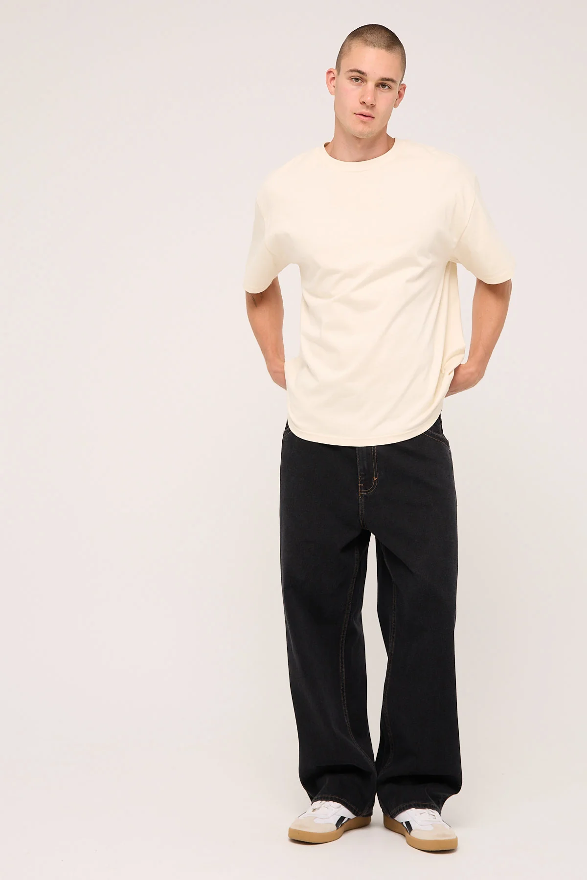 A6 Blake Big Baggy Jean Washed Black