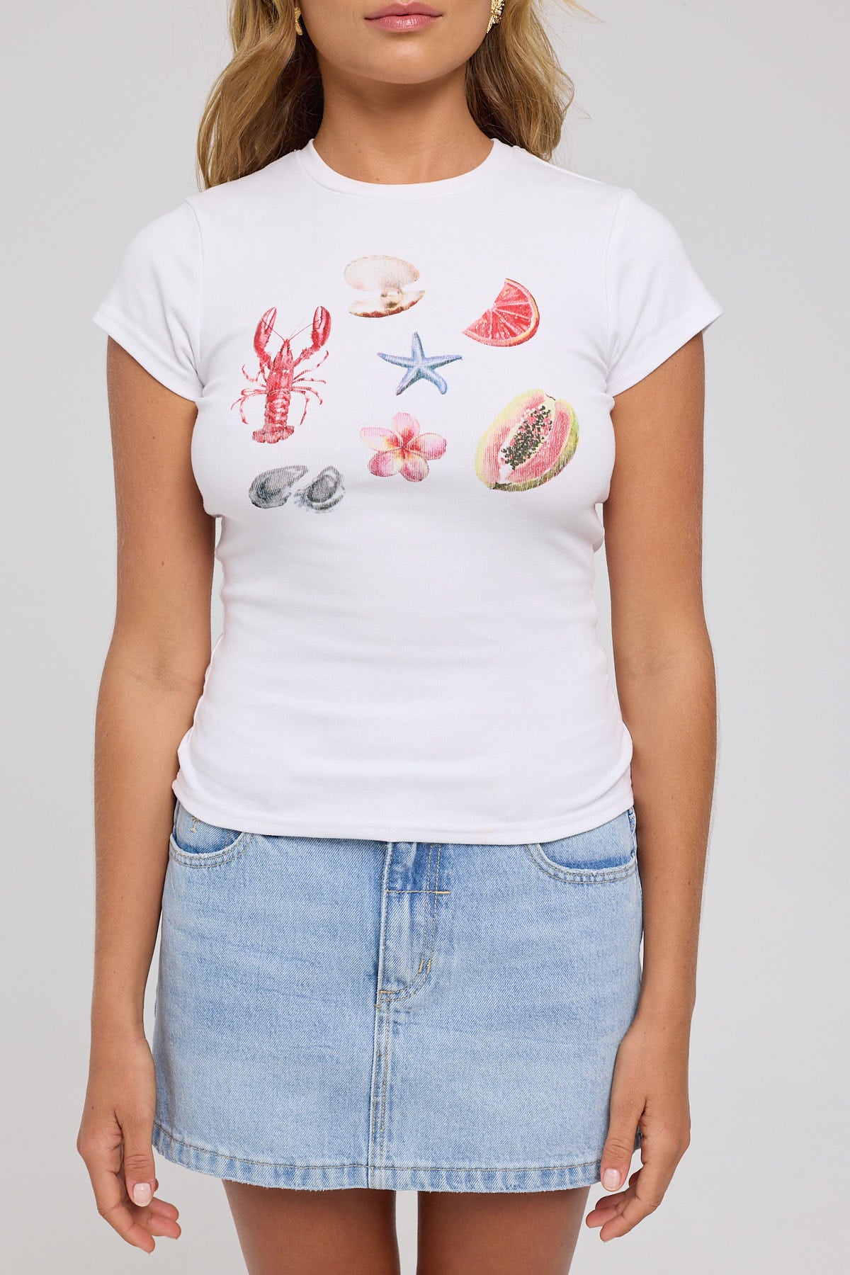 Euro Summer Baby Tee White 7 Euro Summer Baby Tee White