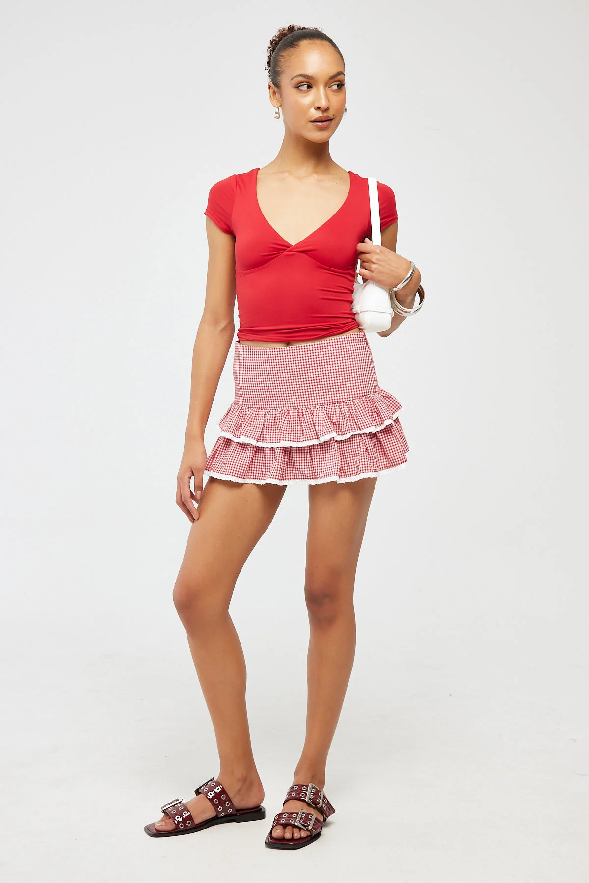 Sylvia Short Sleeve Top Red