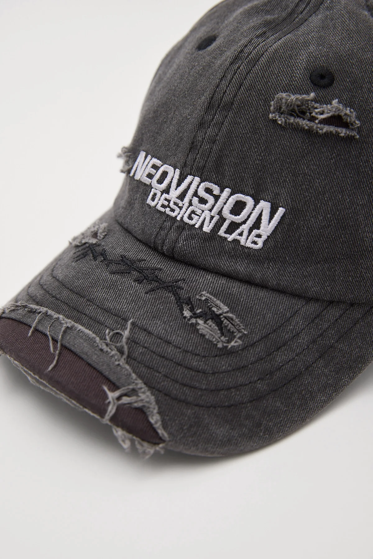 Interval Distressed Dad Cap Washed Black 3 Interval Distressed Dad Cap Washed Black