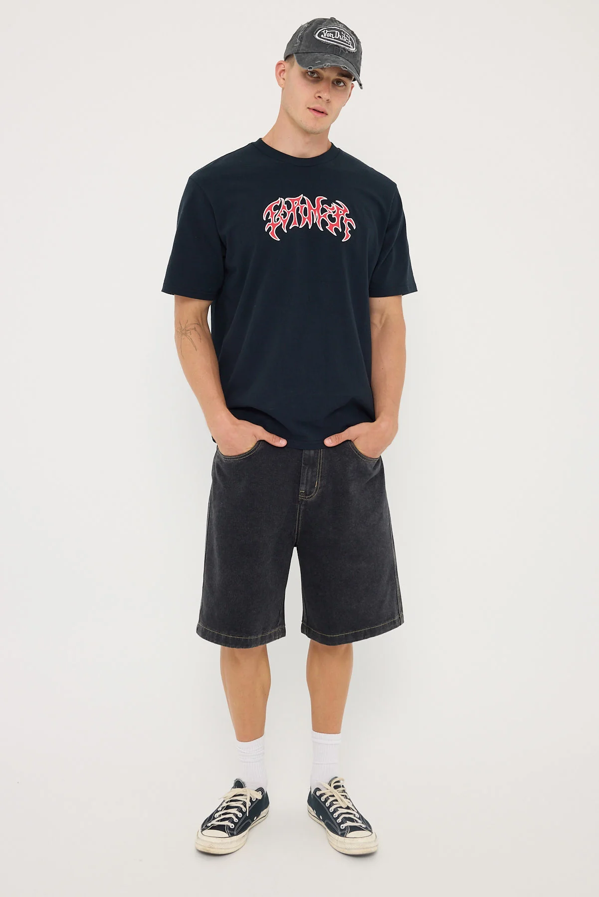 Puncture Applique T-Shirt Black