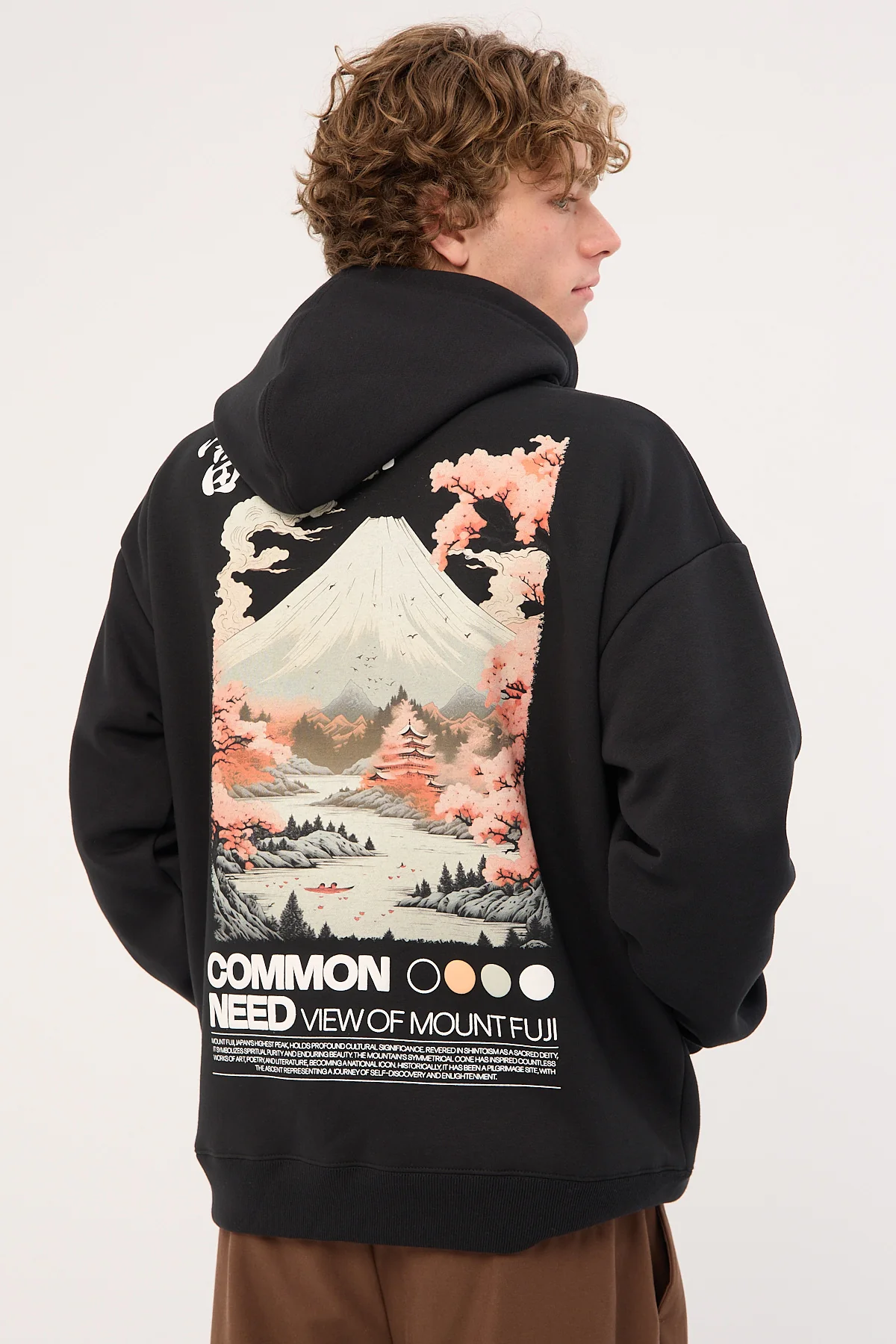 Fuji Boxy Hoodie Black