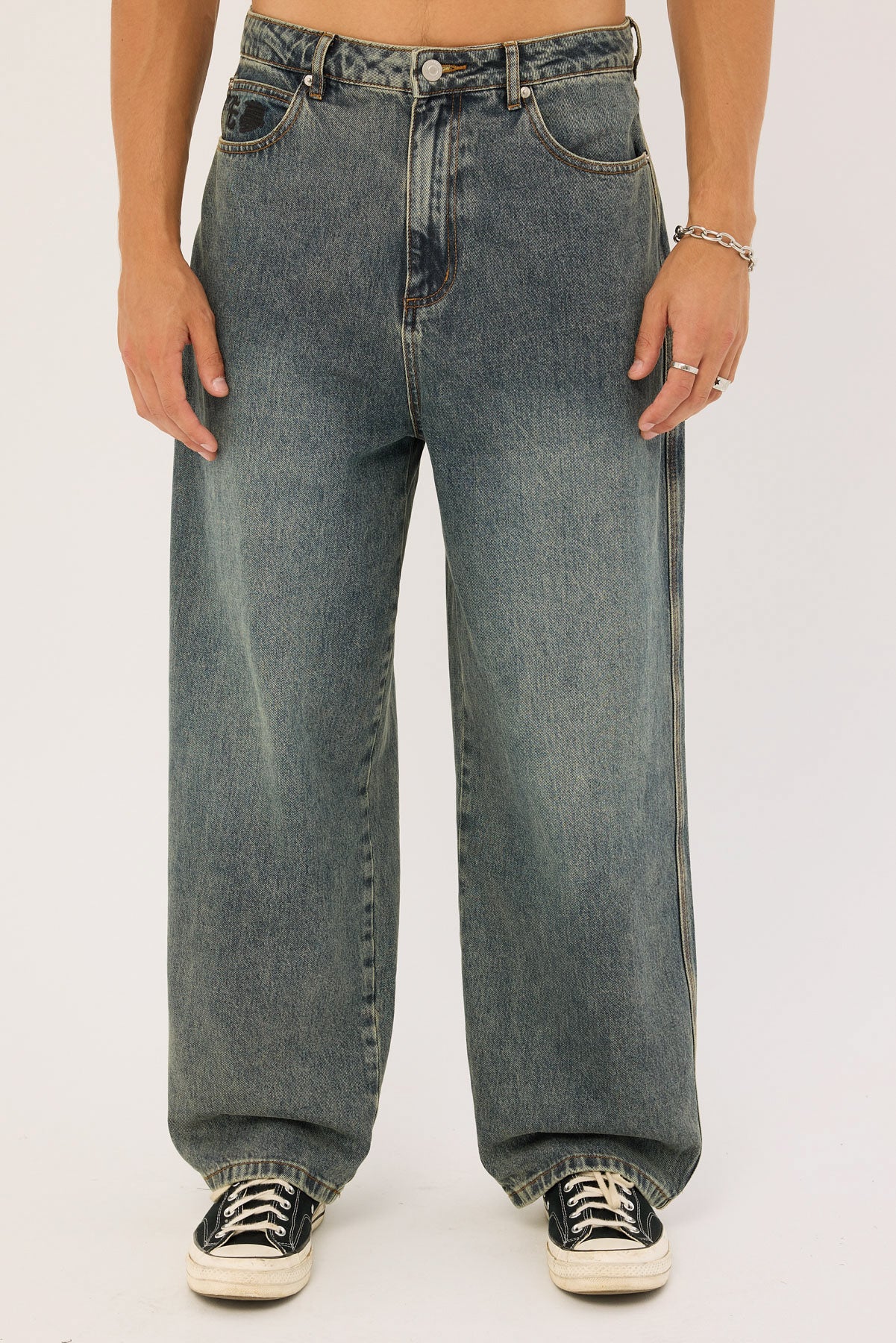 Behemoth Super Baggy Jean Ruins Dirty Blue 13 Behemoth Super Baggy Jean Ruins Dirty Blue
