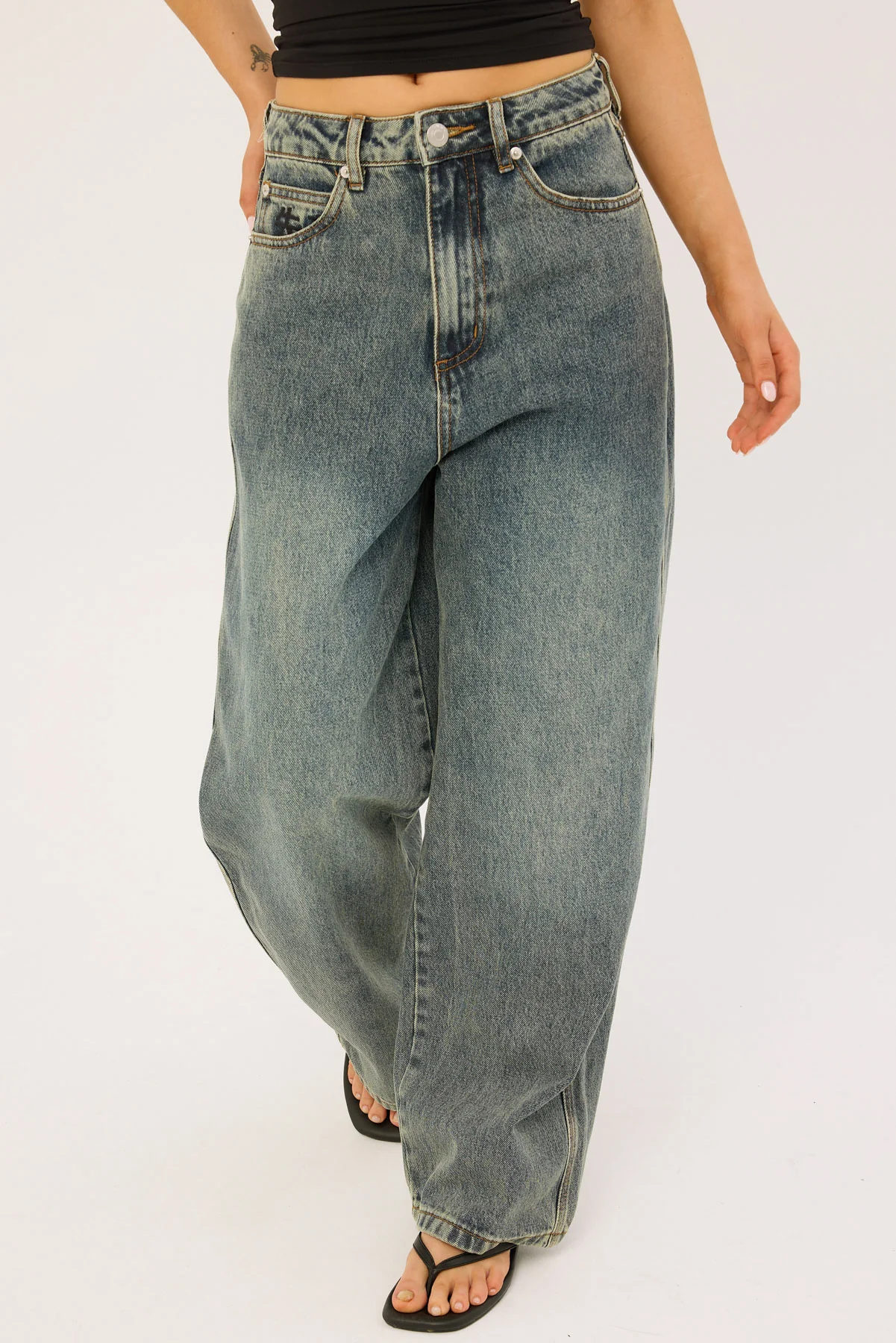 Behemoth Super Baggy Jean Ruins Dirty Blue 7 Behemoth Super Baggy Jean Ruins Dirty Blue