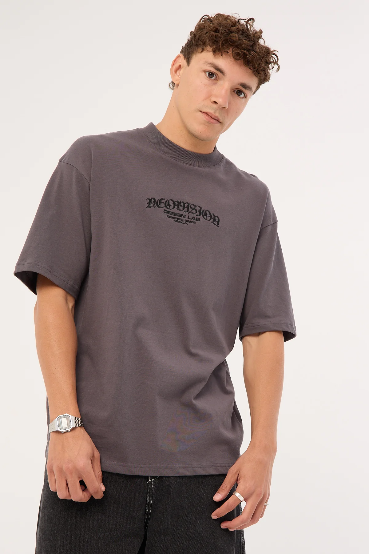 Rosebud Oversized Super Heavy Tee ASPHALT