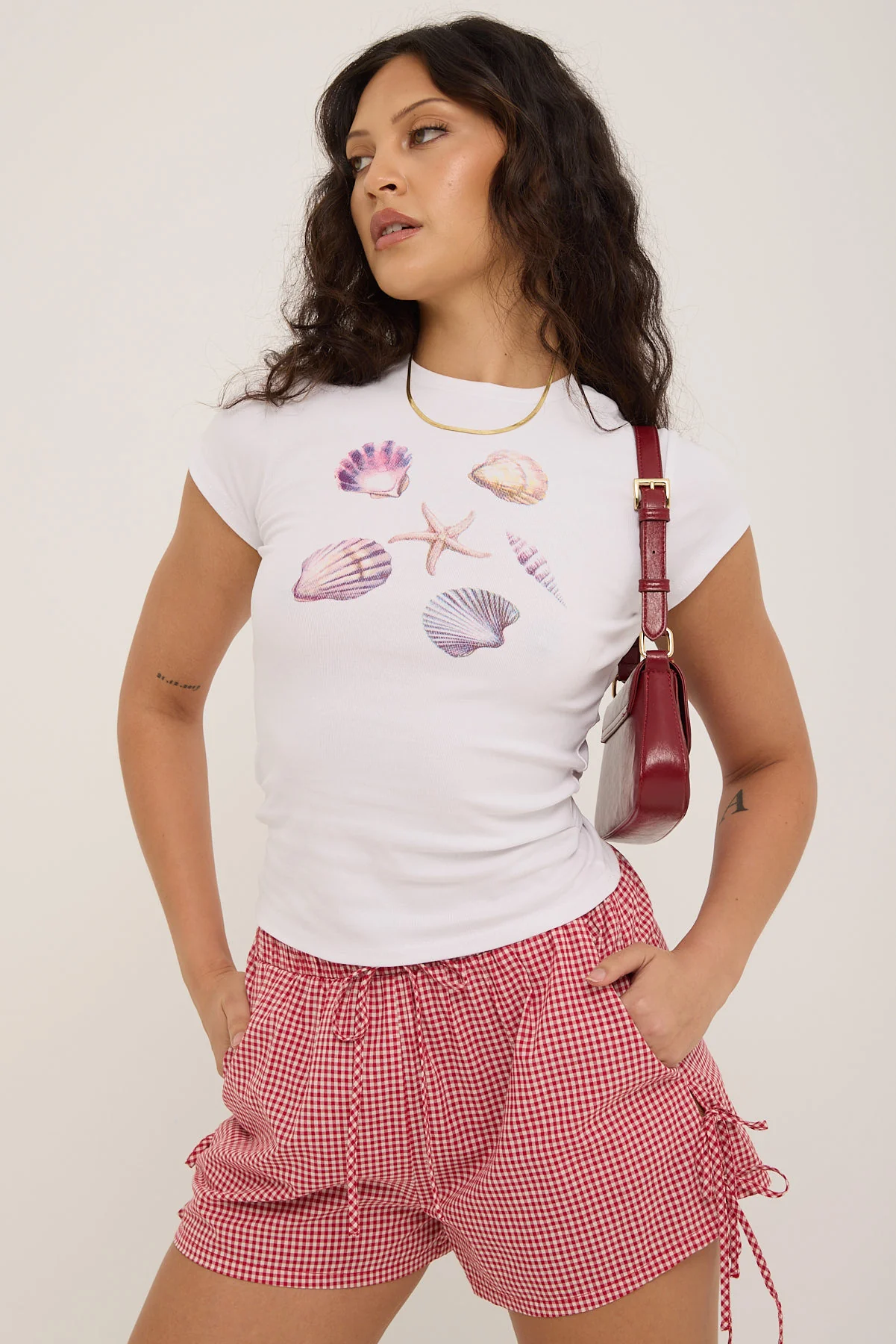 Sea Mist Baby Tee White 1 Sea Mist Baby Tee White