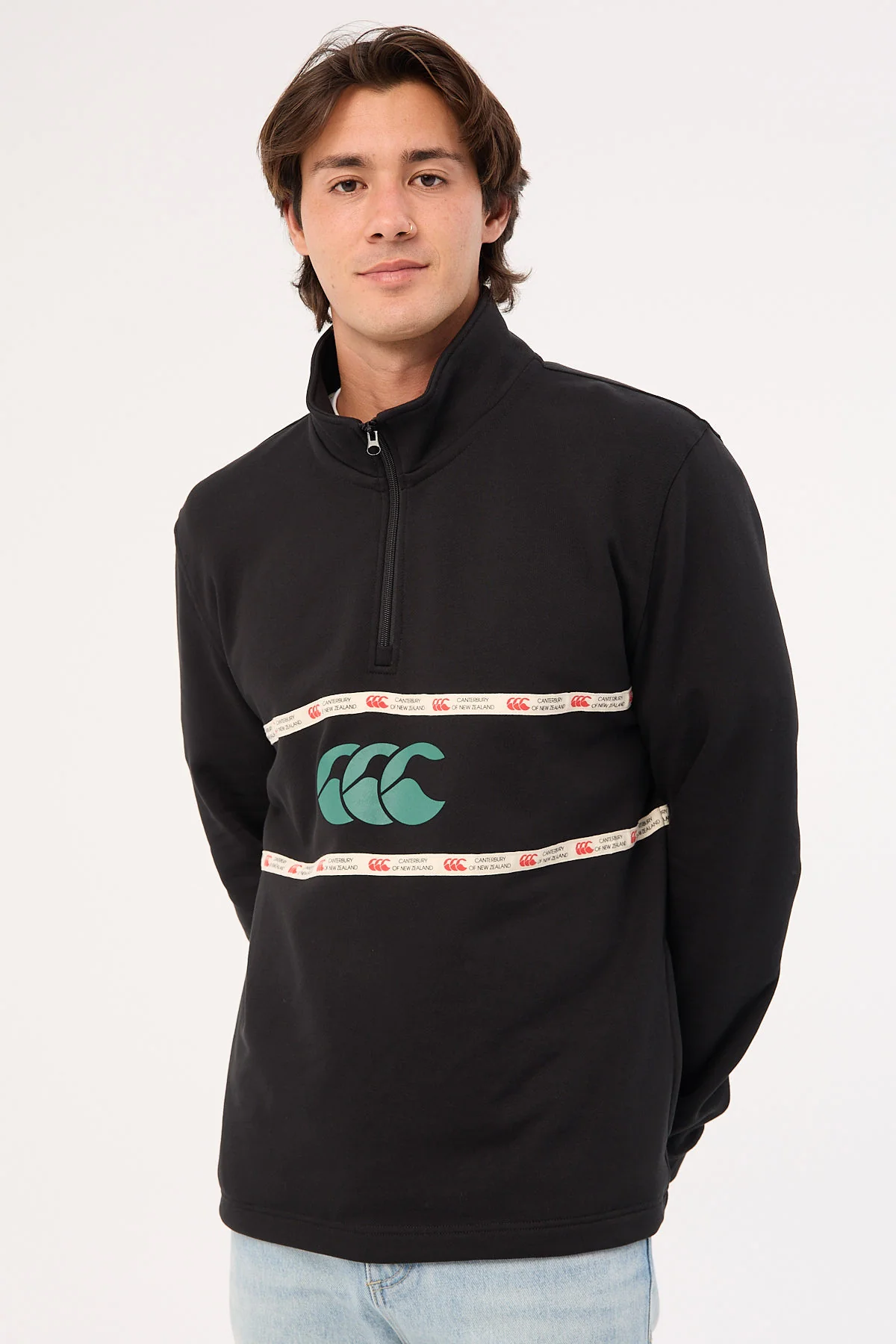 M Heritage Quarter Zip Jet Black