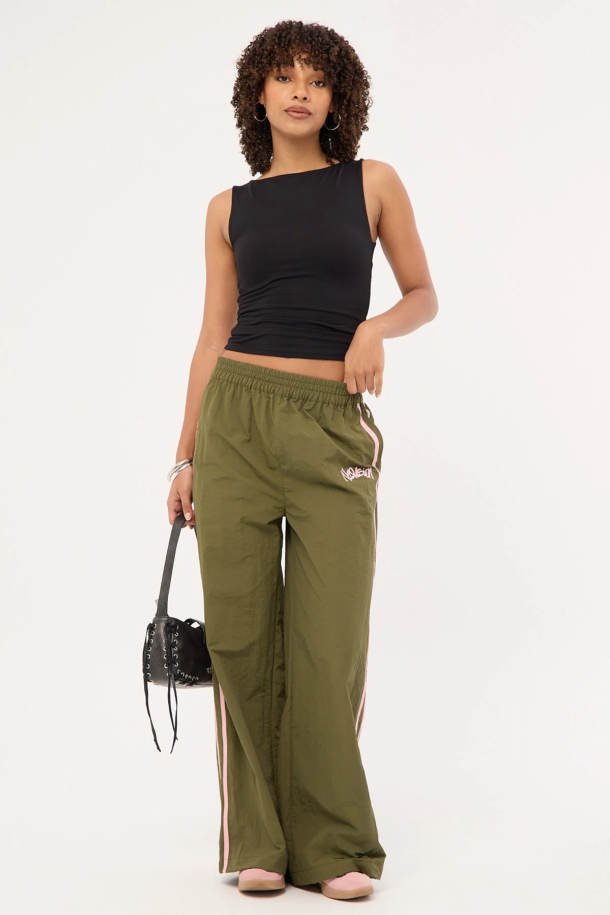 Radical Contrast Stripe Pant Khaki Green