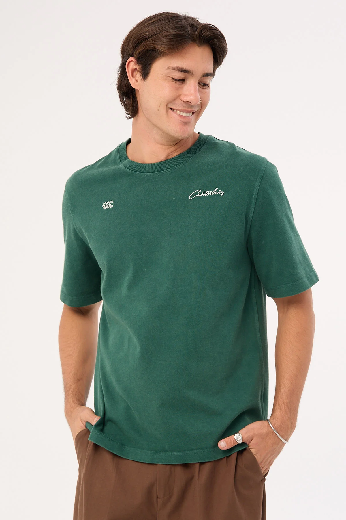 CCC Script Washed T-shirt AM Forest