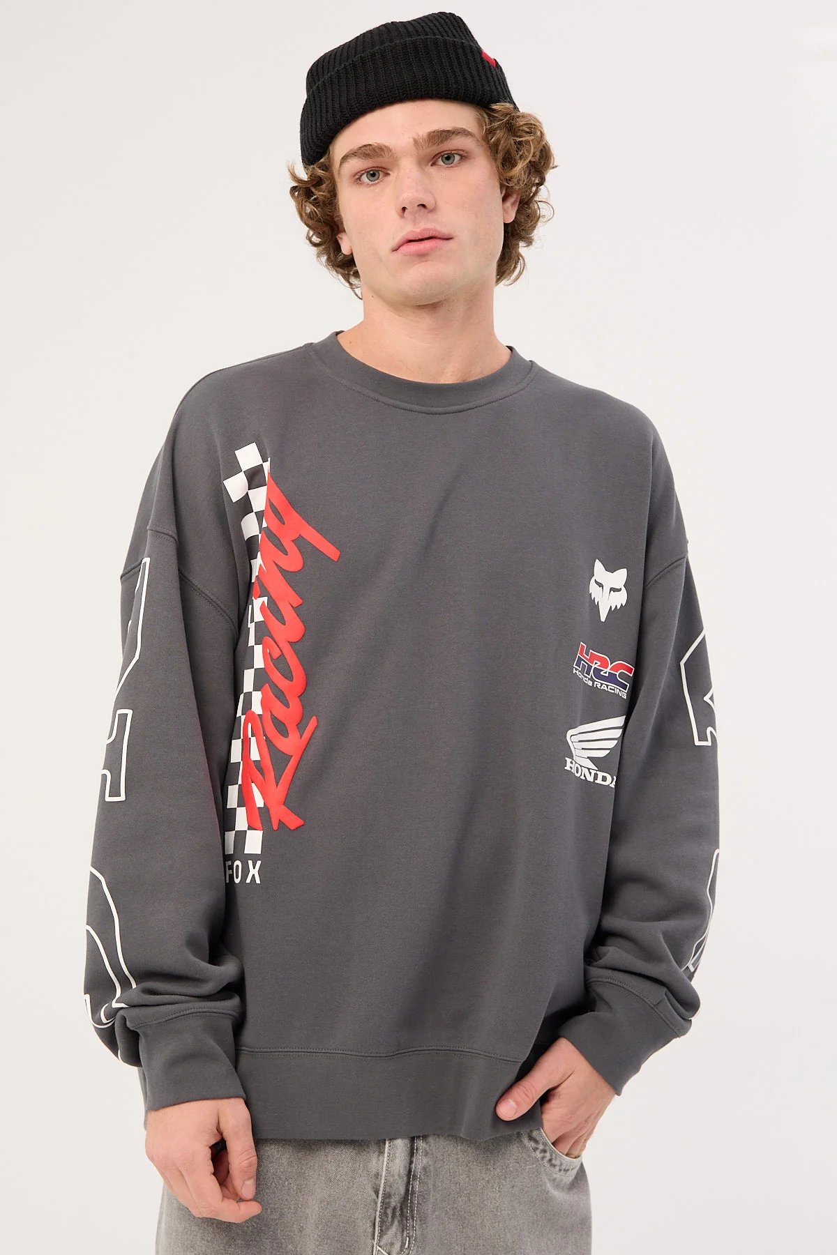 Honda Oversized Fleece Crew Dark Shadow