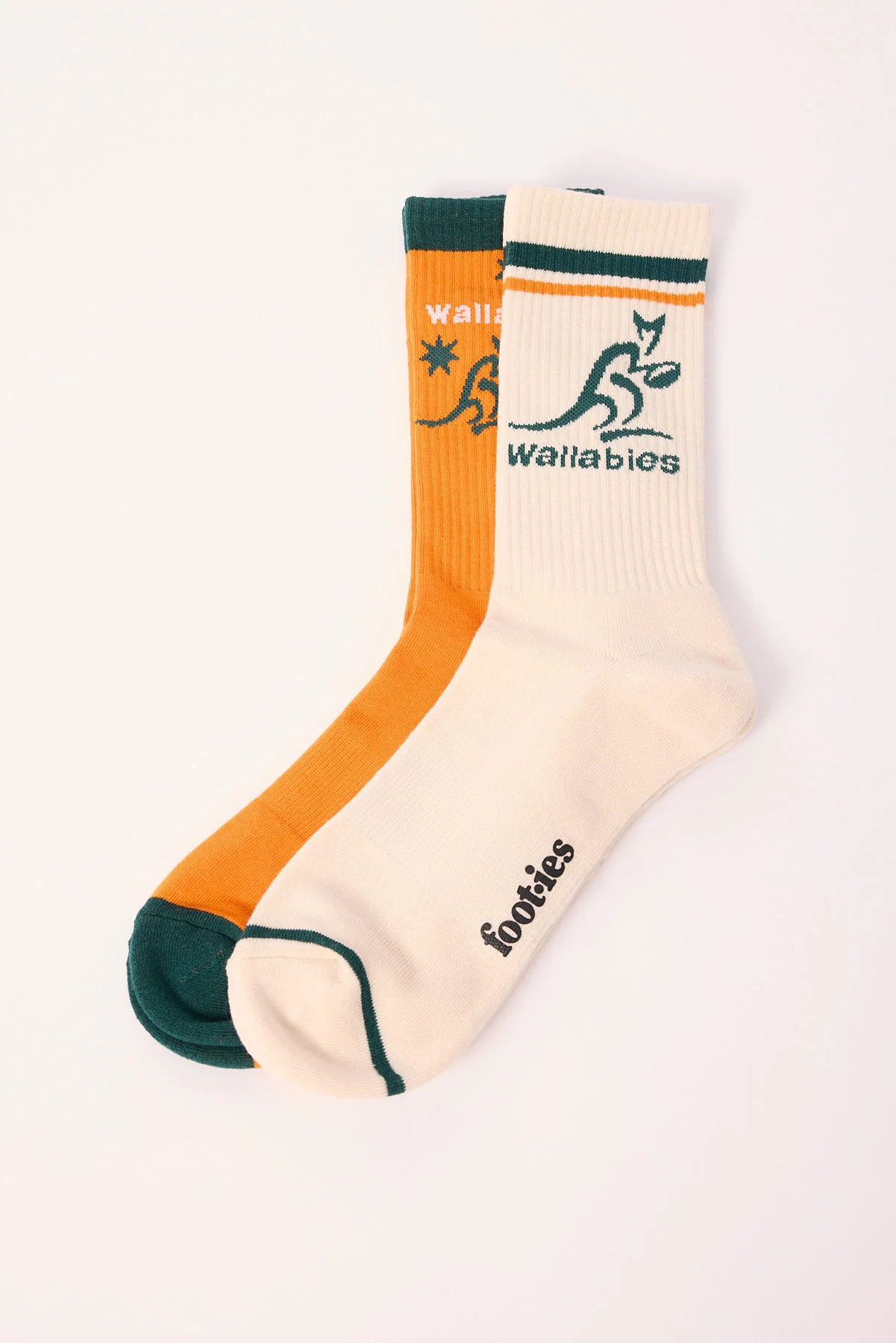 Wallabies Sneaker Sock 2 Pack Green/White