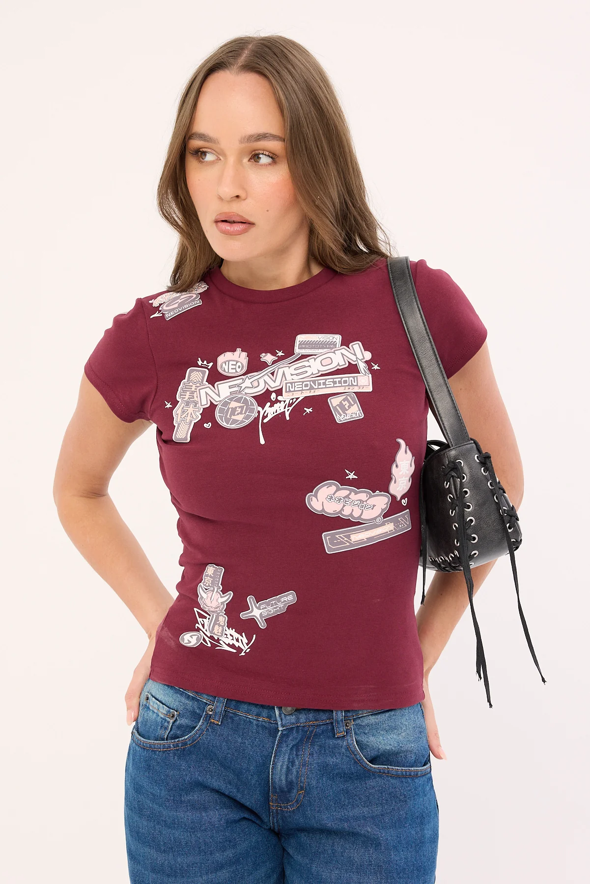 Rebellion Baby Tee Burgundy