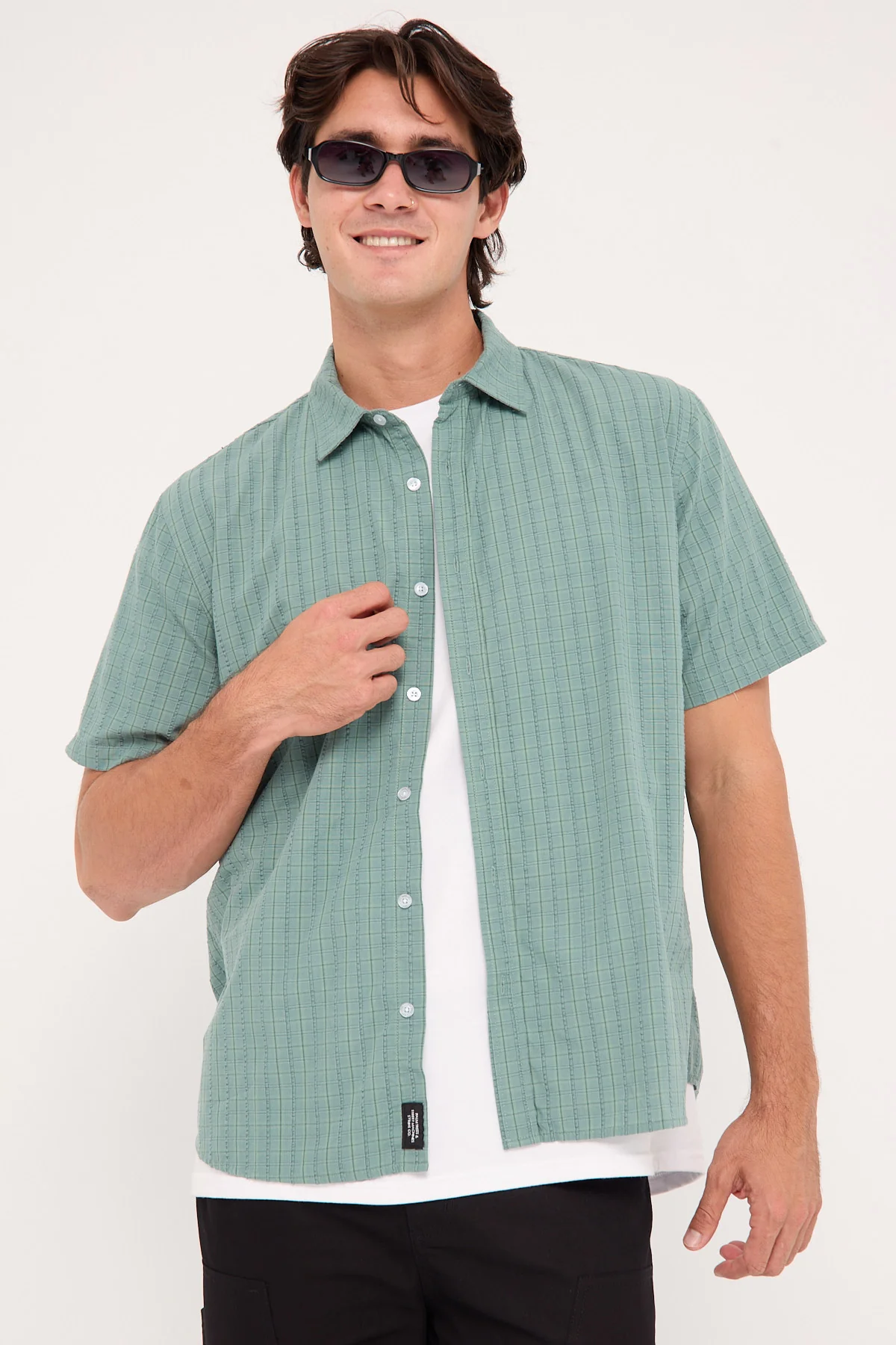 Ambient Connections Short Sleeve Shirt Chinois Green
