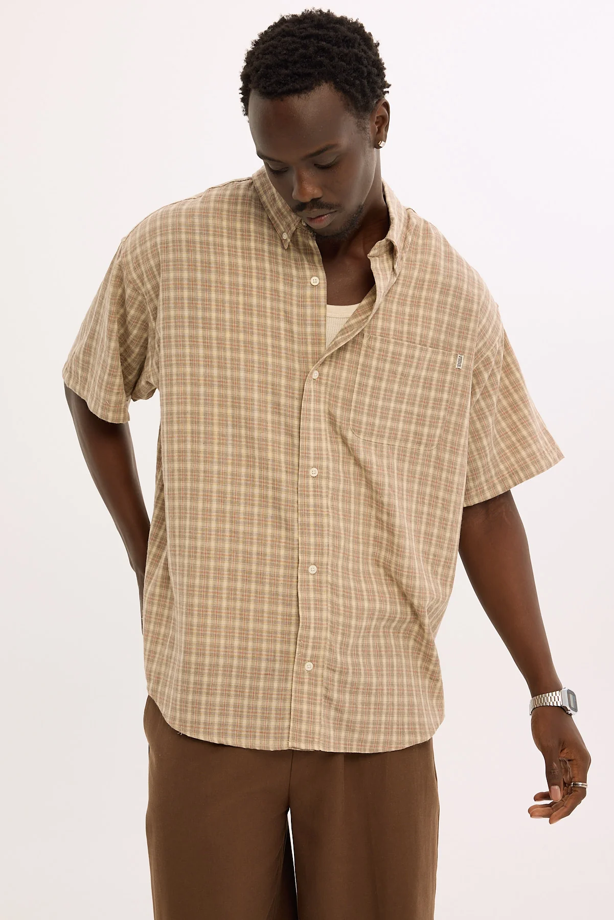 Yard Plaid S/S Shirt Orange