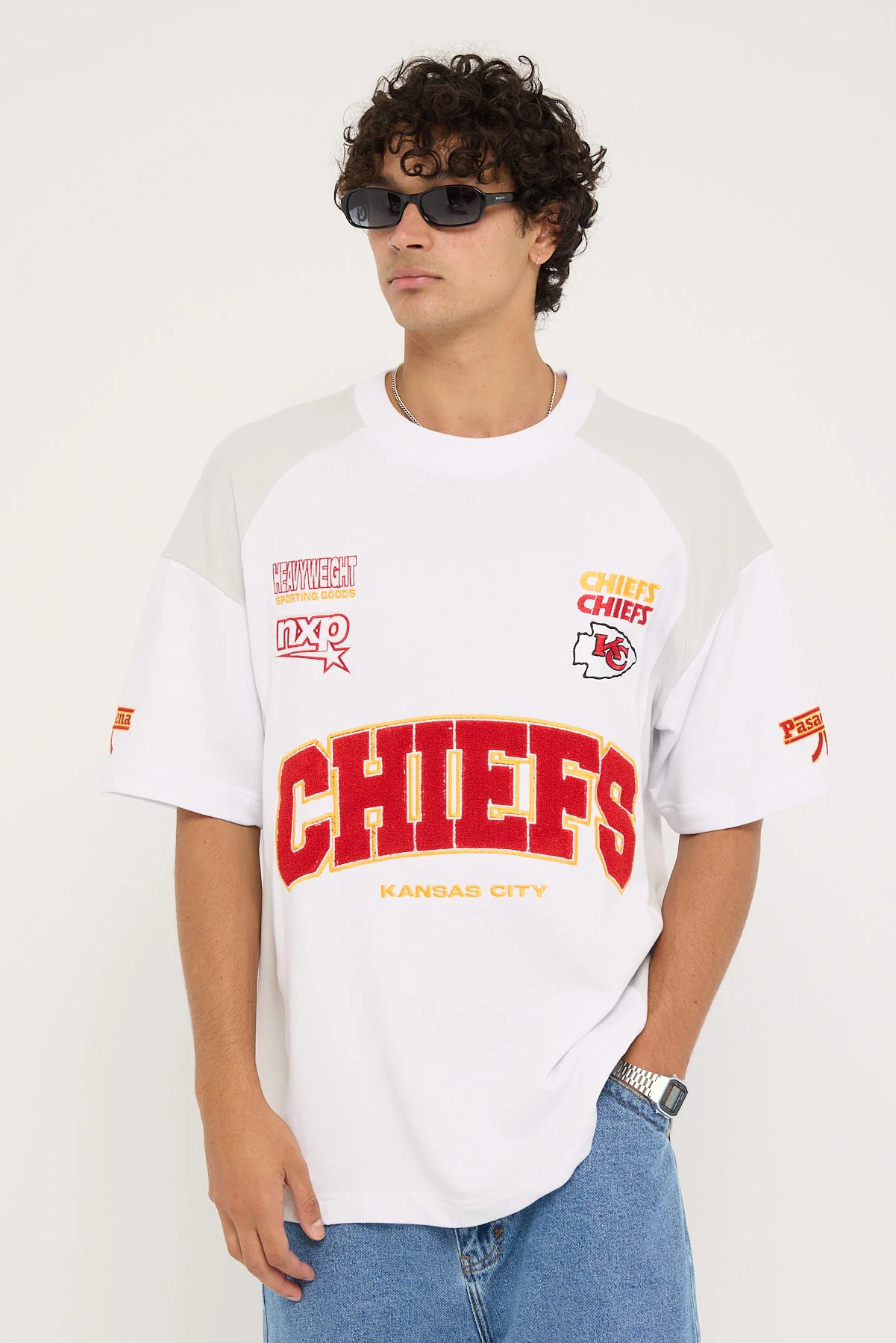 KC-Chiefs Catch Tee White/Glacier Grey