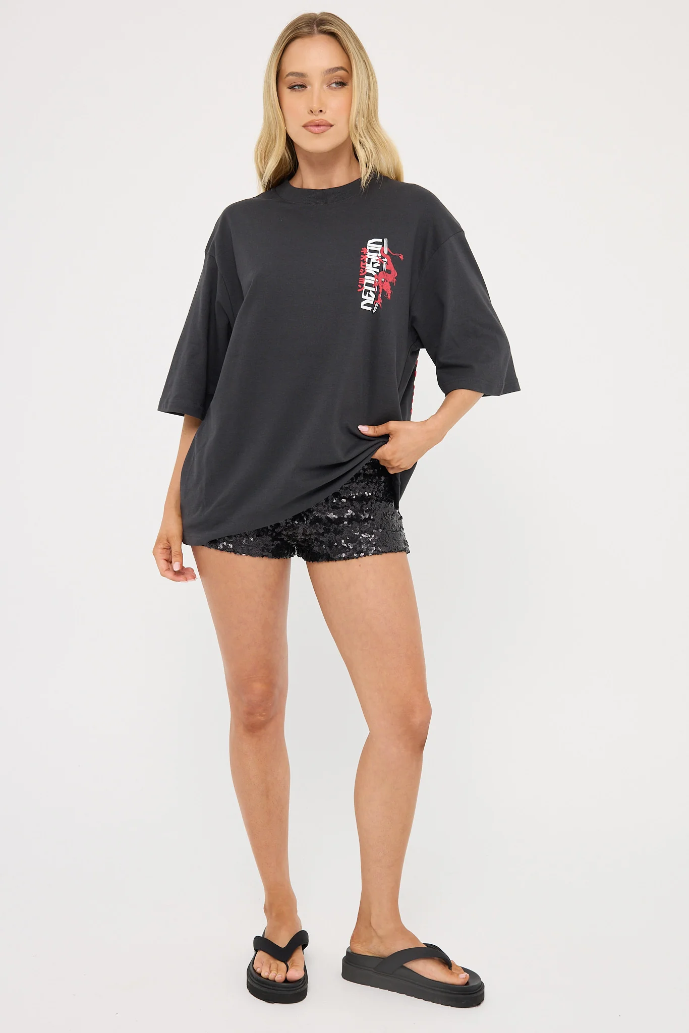 Kiryu Cropped Street Super Heavy Tee Off Black 4 Kiryu Cropped Street Super Heavy Tee Off Black
