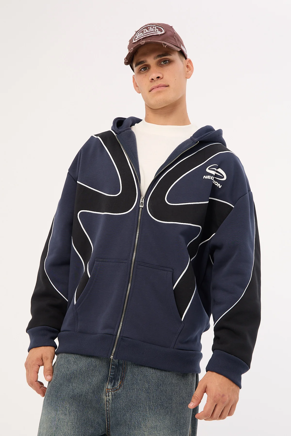 Amphibian Zip-Through Street Hoodie Blue