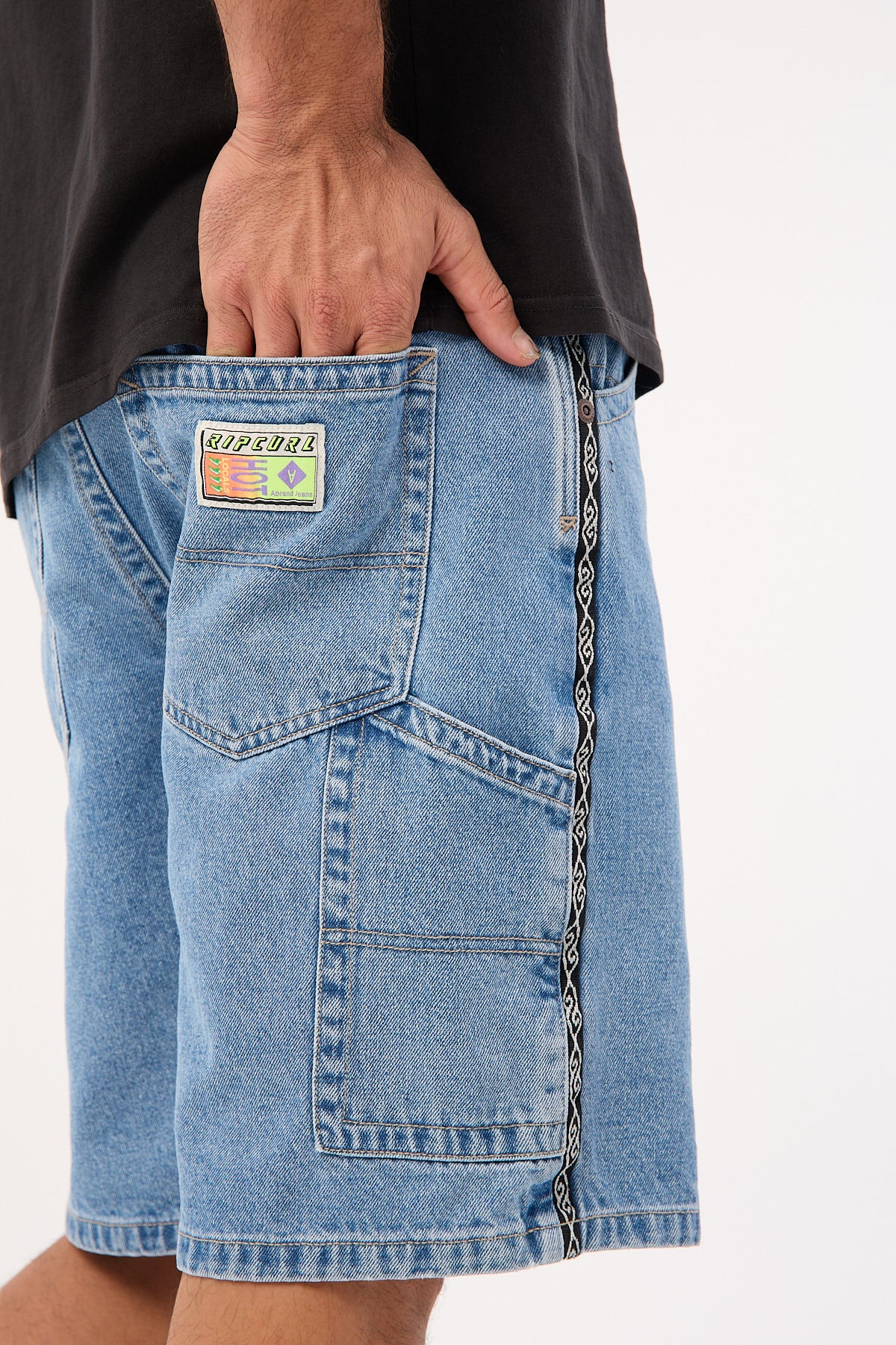 RC A5 Baggy Short Larry Tape Light Vintage Indigo 6 RC A5 Baggy Short Larry Tape Light Vintage Indigo